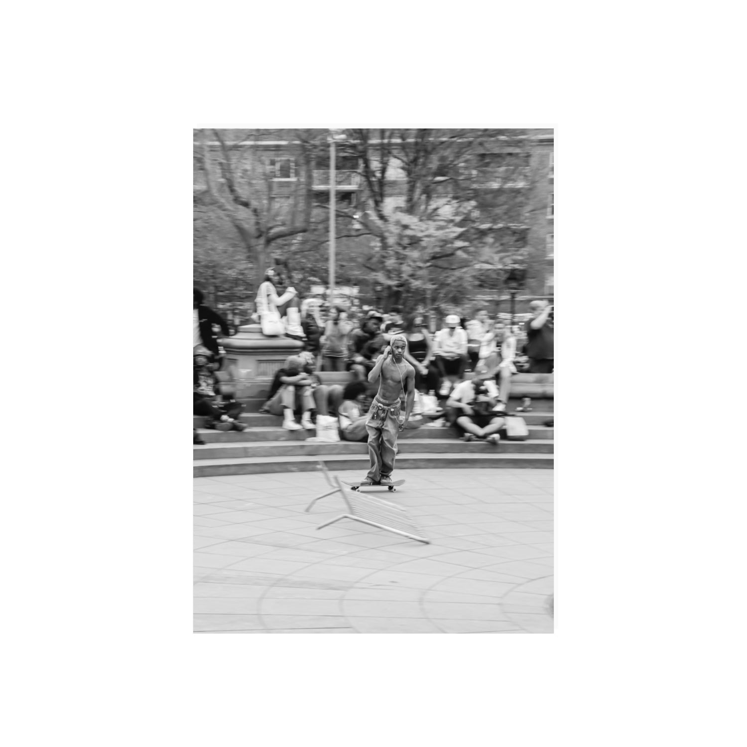 Skate Park Serenade New York NYC Black & White wall art 70 x 50 cm unframed fine art canvas