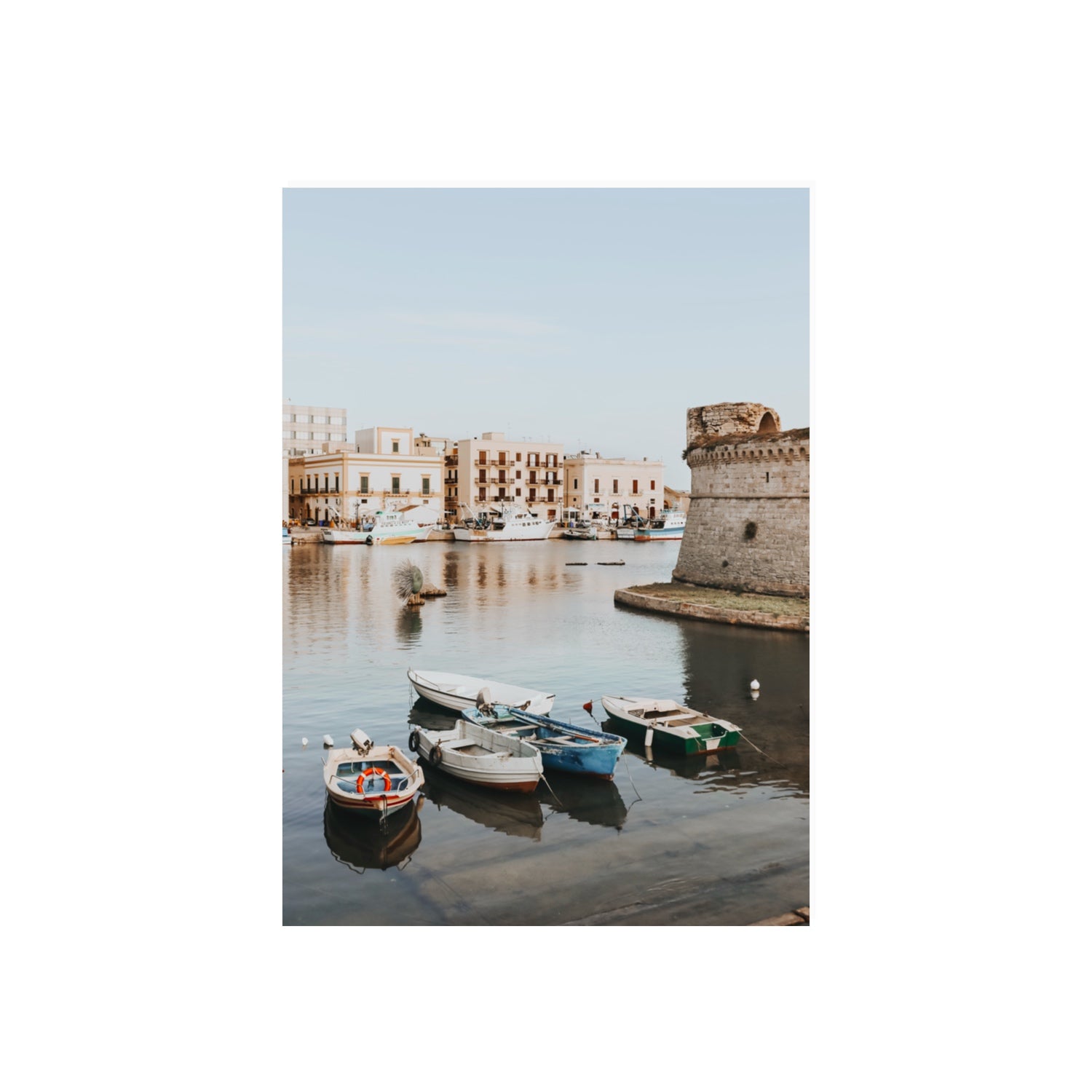 Gallipoli Harbour Puglia coastal wall art 70 x 50 cm unframed fine art canvas