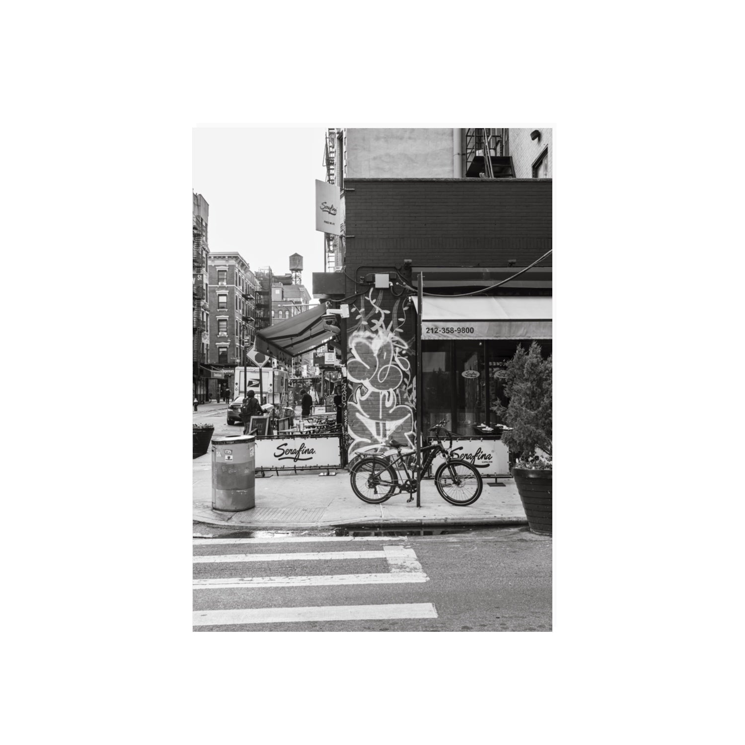 Cafe Canvas New York NYC Black & White wall art 70 x 50 cm unframed fine art canvas view 2