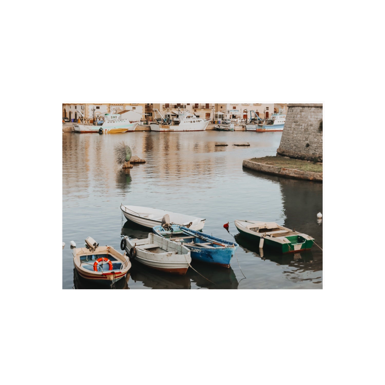 Cinque Barche Puglia Gallipoli Italian art print 70 x 50 cm unframed fine art canvas