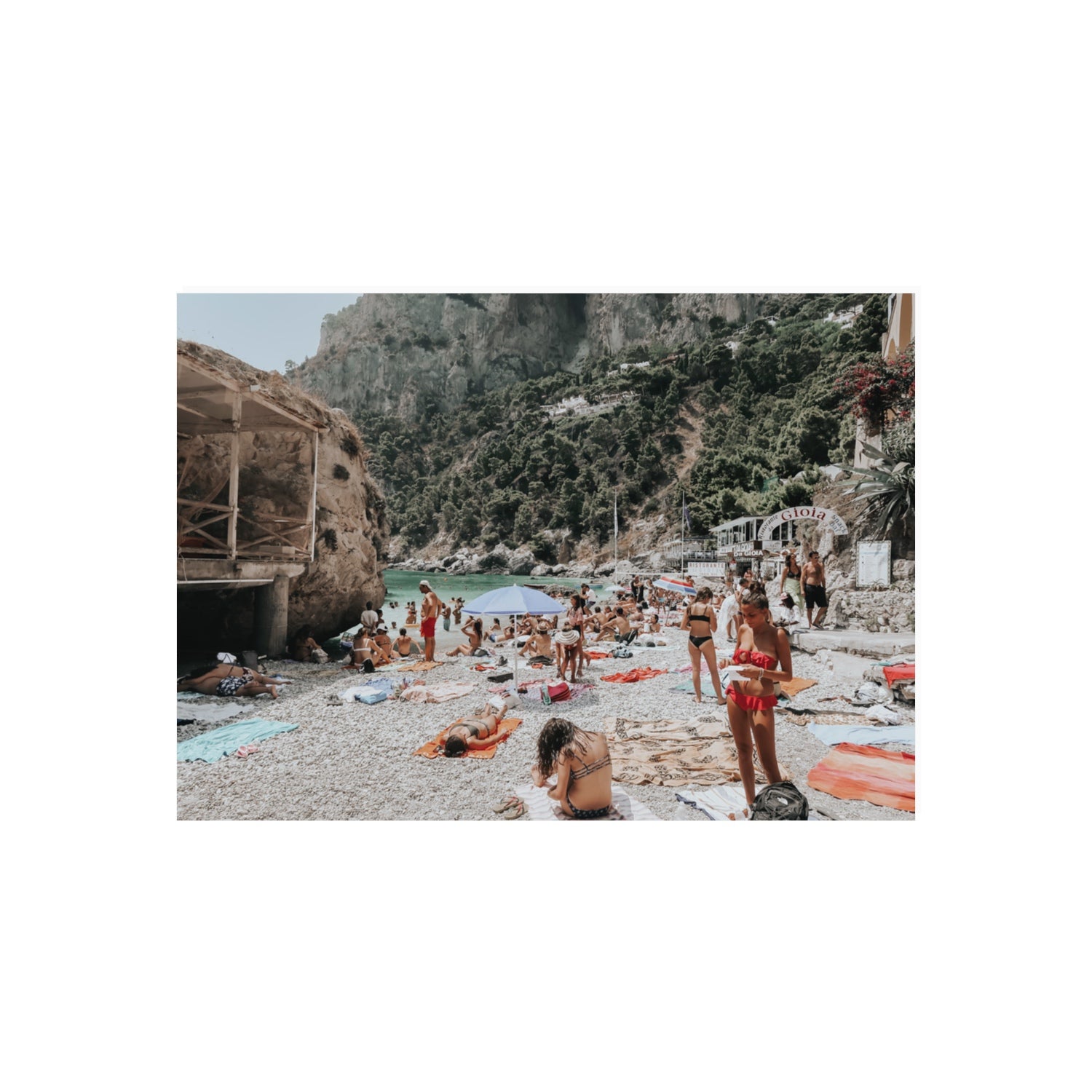 Spiaggia Da Gioia Capri beach coastal wall art 70 x 50 cm unframed fine art canvas