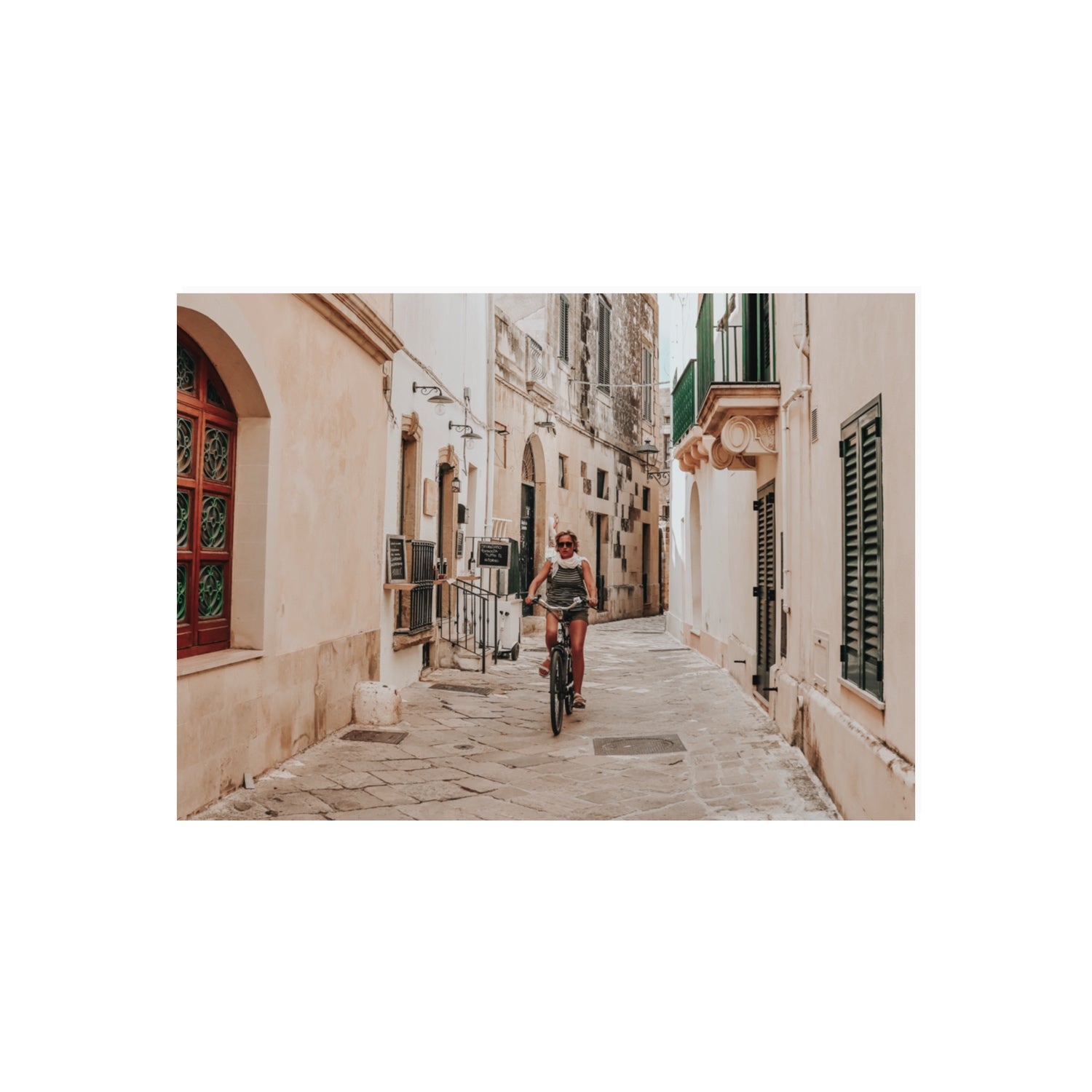 La Donna In Bicicletta Puglia Wall Italian fine art print 70 x 50 cm unframed fine art canvas