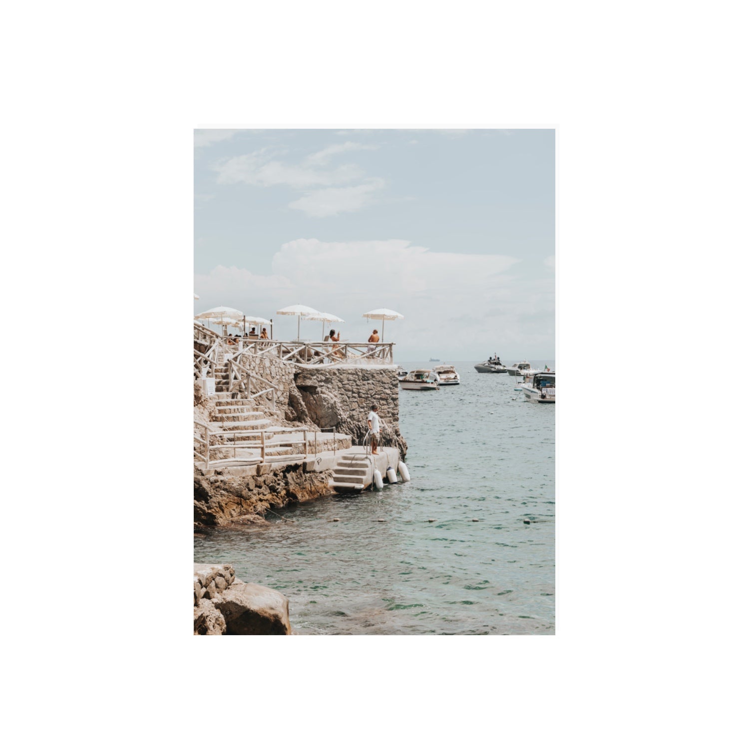 Pier Patrol Nerano wall art 70 x 50 cm unframed fine art canvas