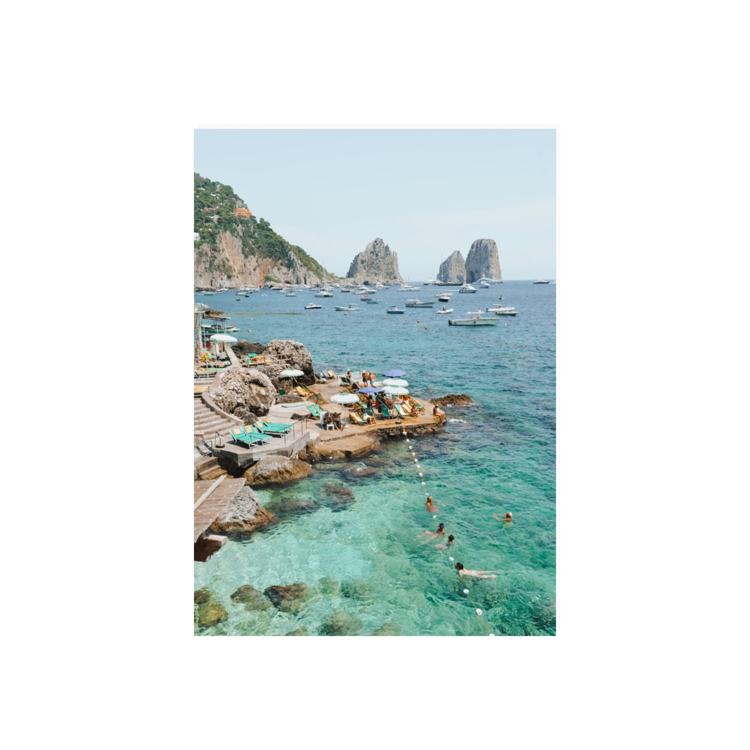 Summertime Blues Capri Mediterranean wall art 70 x 50 cm unframed fine art canvas