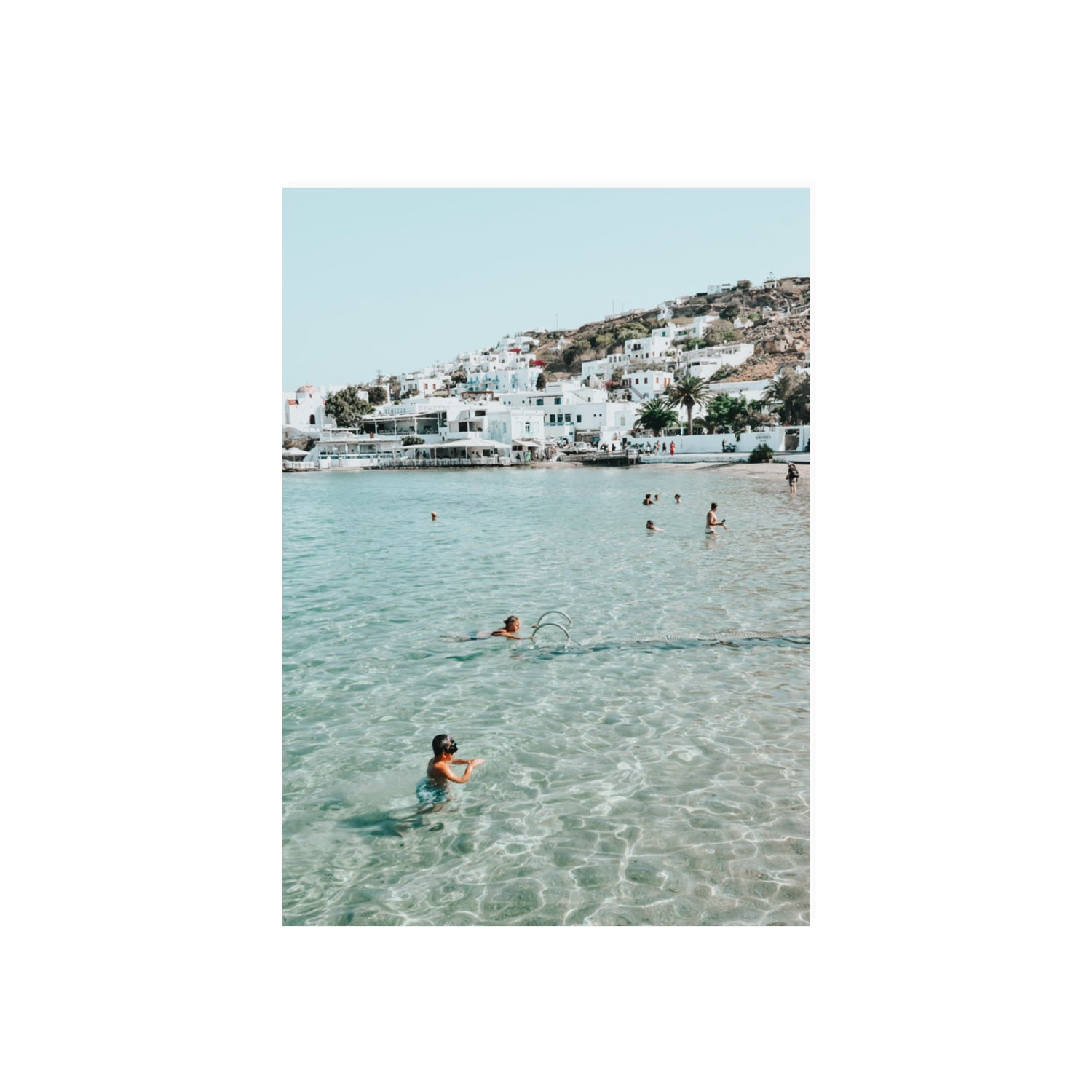 Beside The Seaside Mykonos beach Greek island wall art 70 x 50 cm unframed fine art canvas