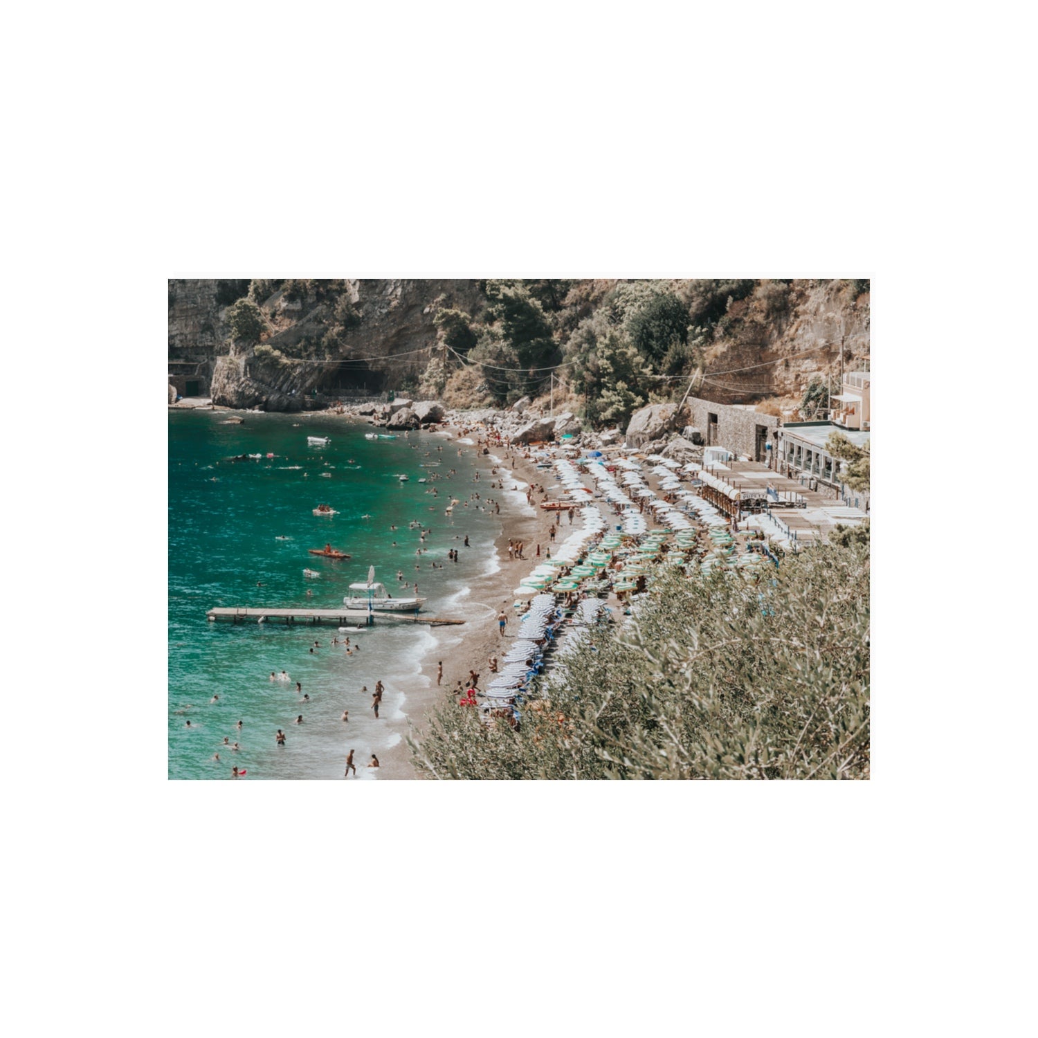 Fornillo Beach fine art print, Positano, Italy, 70 x 50 cm, Unframed, Fine Art Canvas