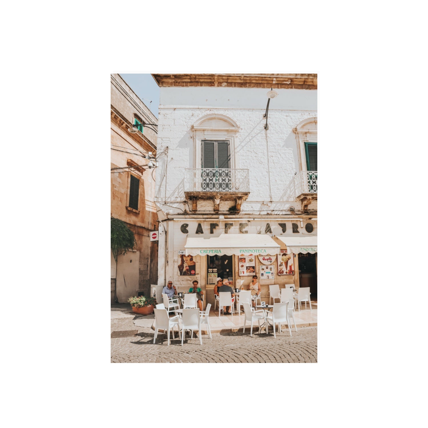 Cafe Ostuni Puglia Café Ostuni Italian wall art 70 x 50 cm unframed fine art canvas