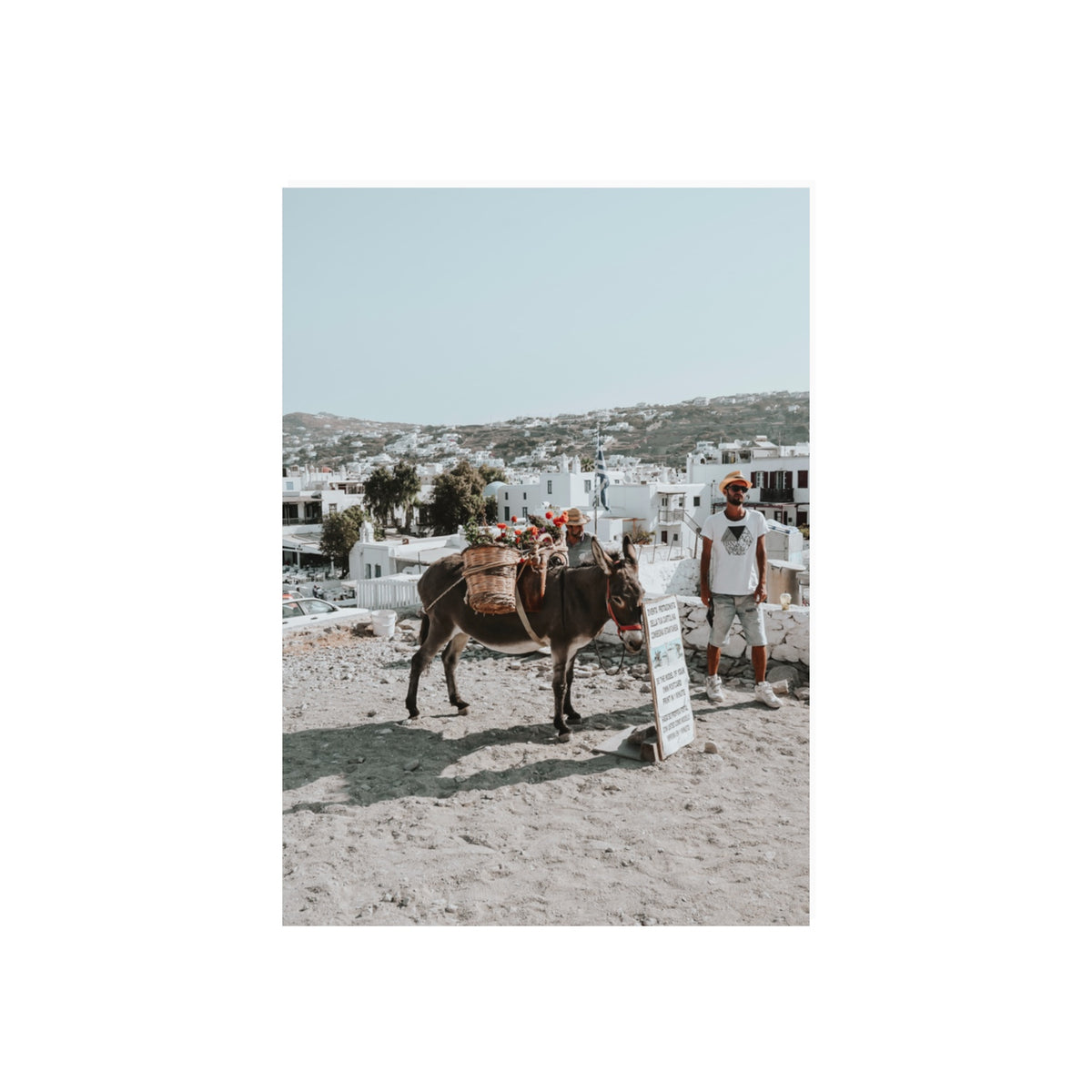 Let The Journey Begin Mykonos Greek island wall art 70 x 50 cm unframed fine art canvas