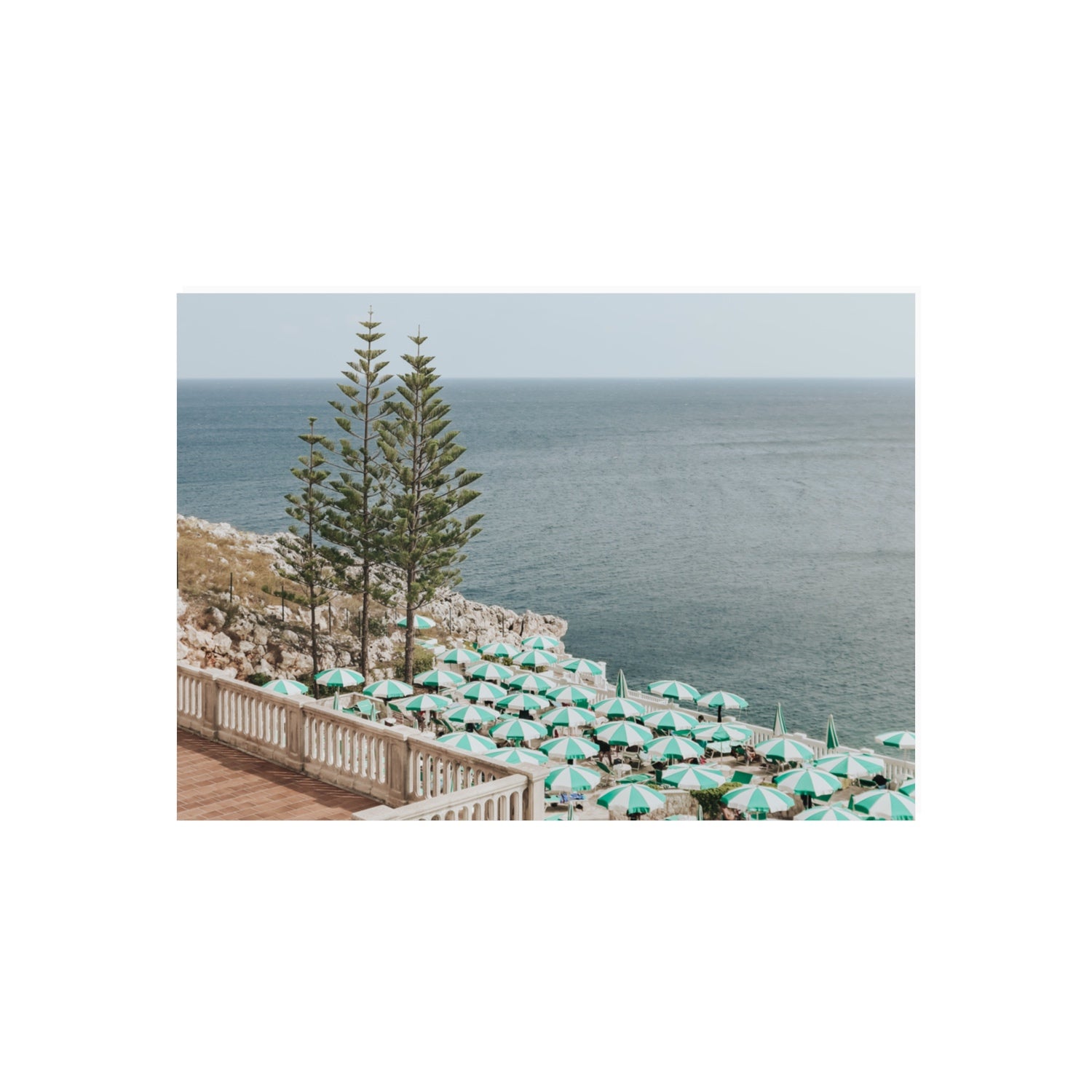 Azure Horizon Puglia beach coastal wall art 70 x 50 cm unframed fine art canvas