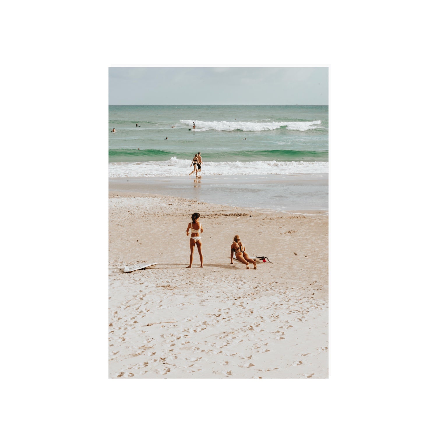 Gidget & Betty Byron Bay beach coastal wall art A1, 84.1 x 59.4 cm unframed fine art canvas