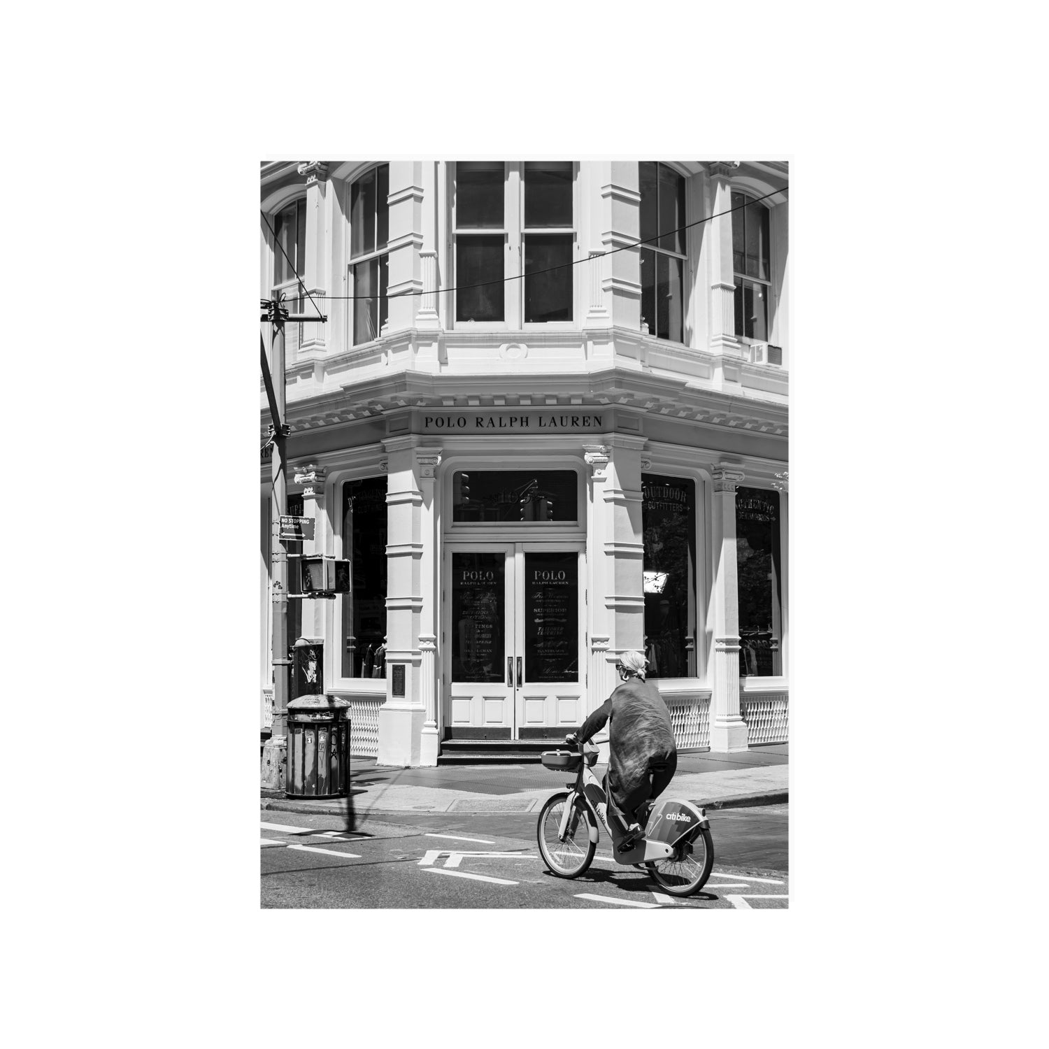 Downtown Rider New York NYC Black & White wall art A1, 84.1 x 59.4 cm unframed fine art canvas