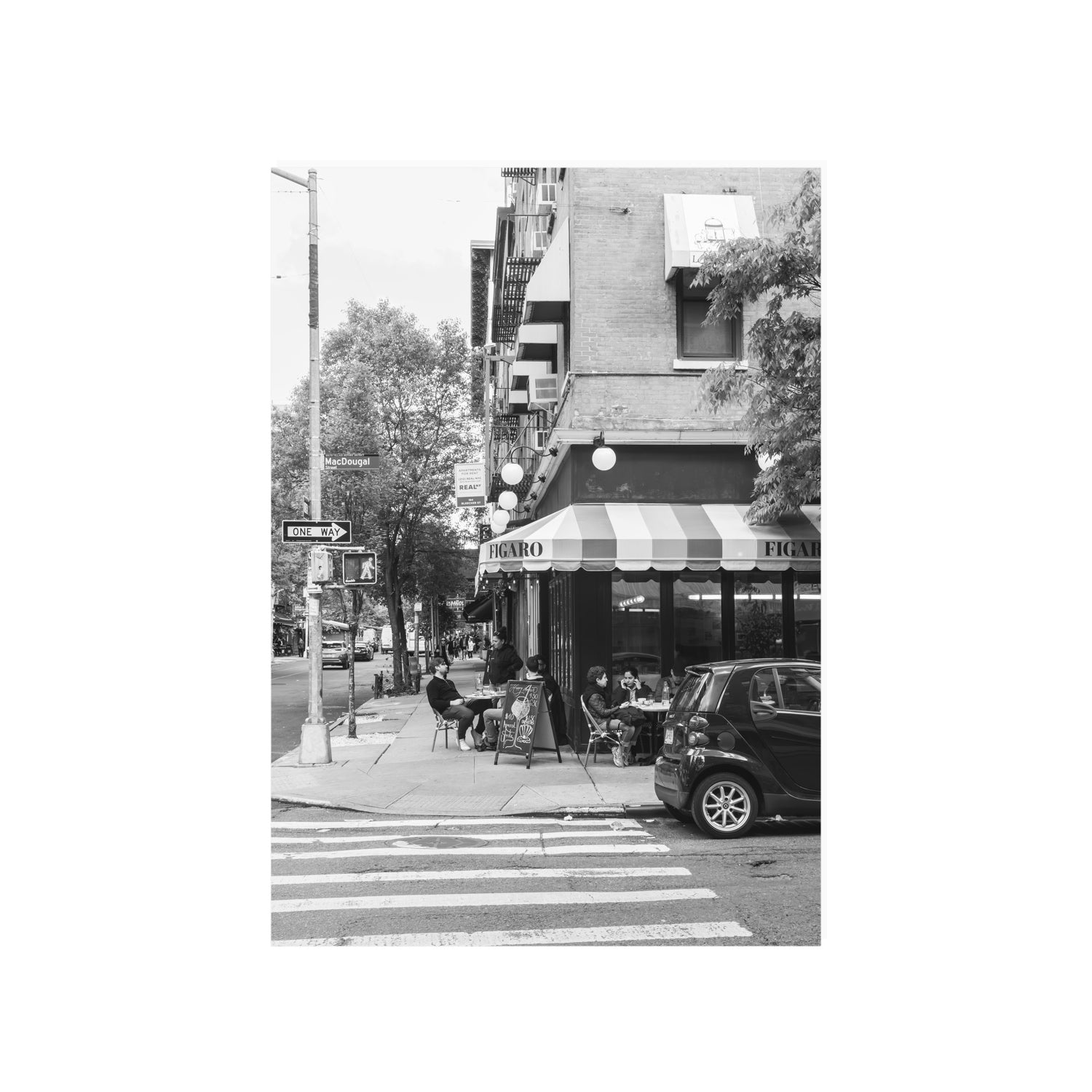 Figaro New York NYC Black & White wall art A1, 84.1 x 59.4 cm unframed fine art canvas