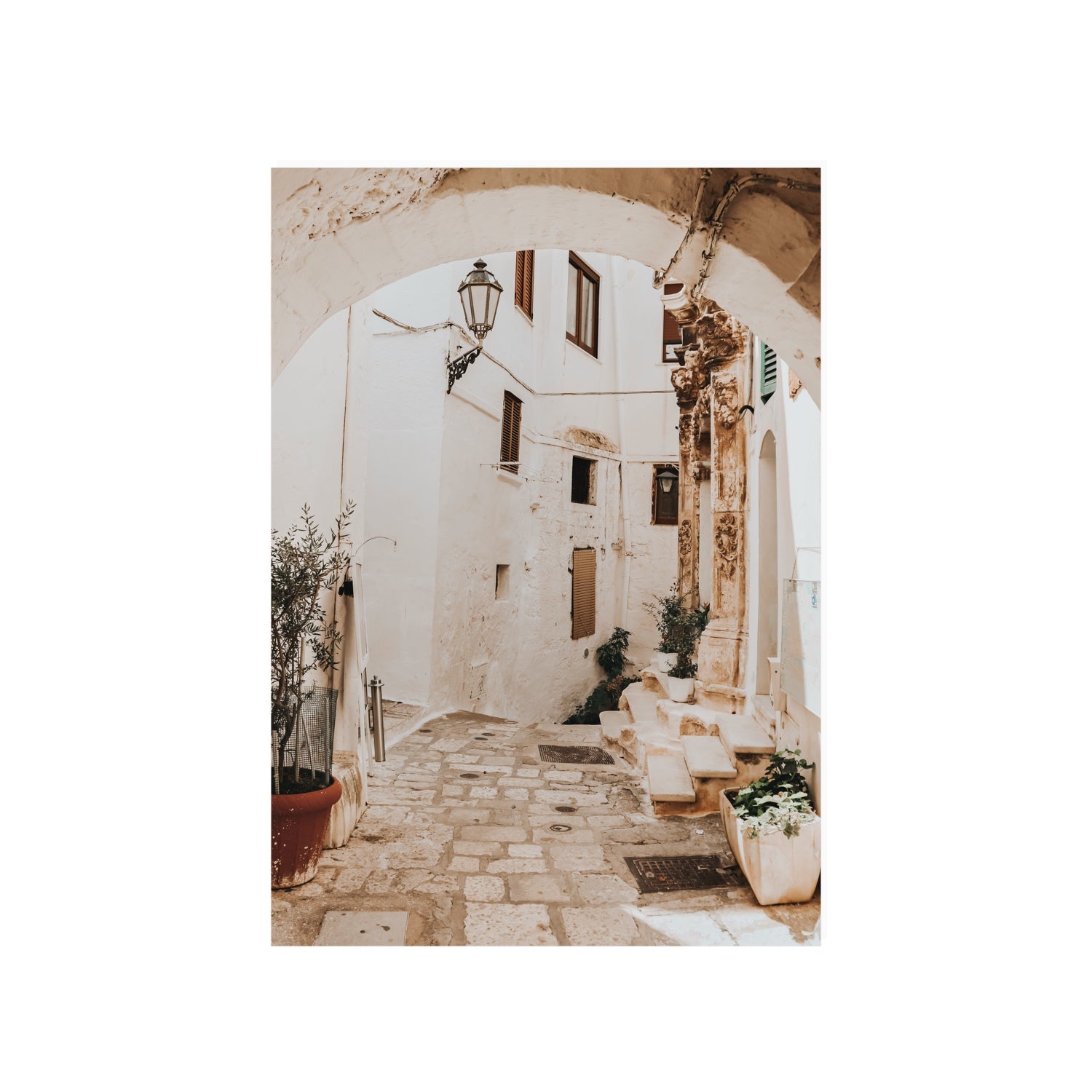 Pathway Wander Puglia Ostuni wall art A1, 84.1 x 59.4 cm unframed fine art canvas