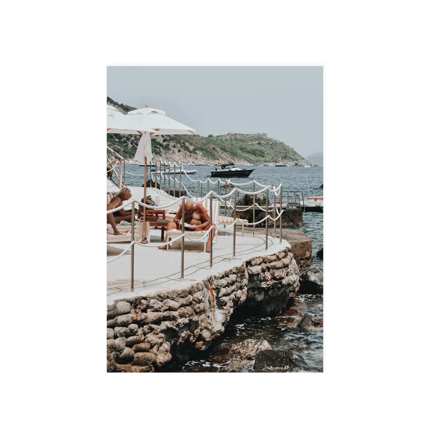 Nonno e Nonna Tuscany coastal Italian wall art A1, 84.1 x 59.4 cm unframed fine art canvas