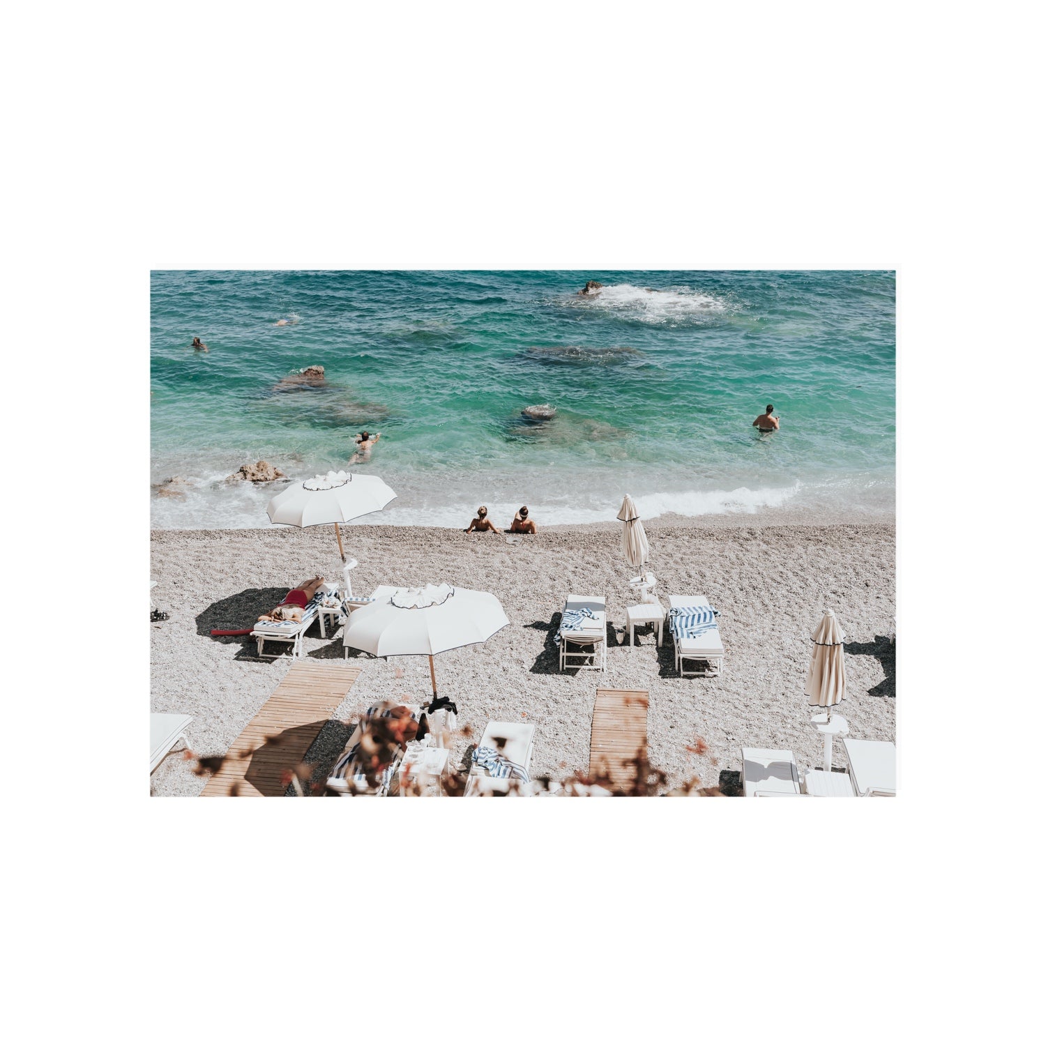 Amicizia Amalfi Italian beach wall art A1, 84.1 x 59.4 cm unframed fine art canvas