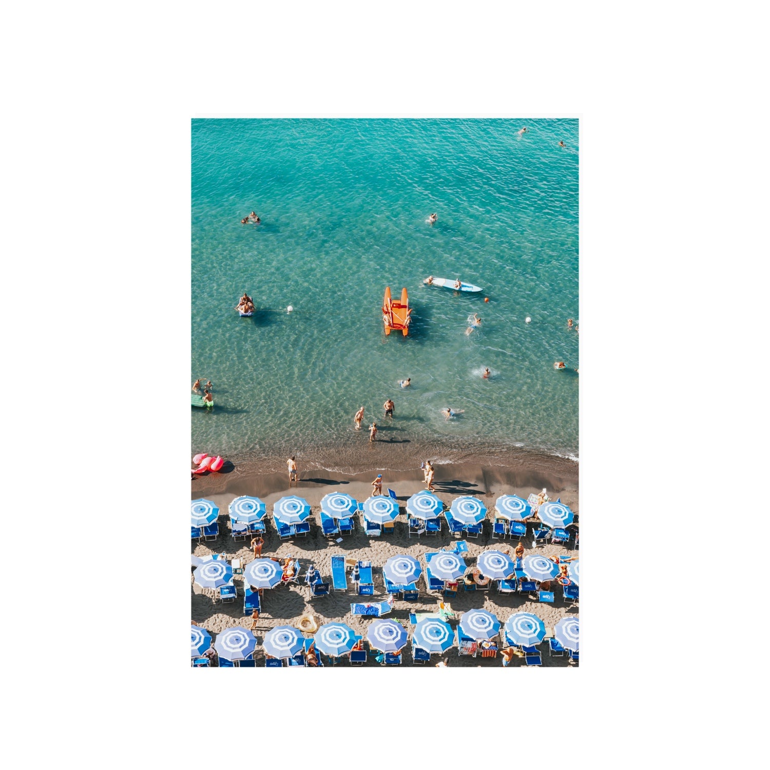 Aquamarine Oasis Sorrento Italian coastal wall art A1, 84.1 x 59.4 cm unframed fine art canvas