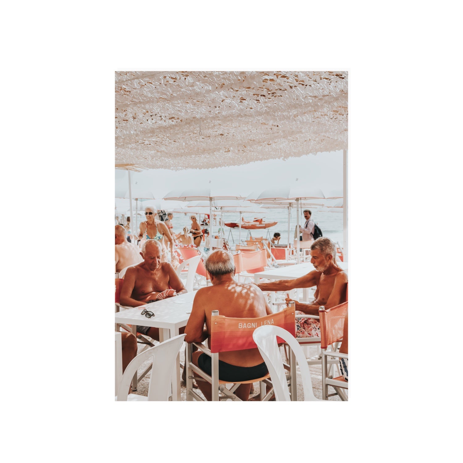 The Players fine art print, Alassio, Italy, A1 · 84.1 x 59.4 cm, Unframed, Fine Art Canvas
