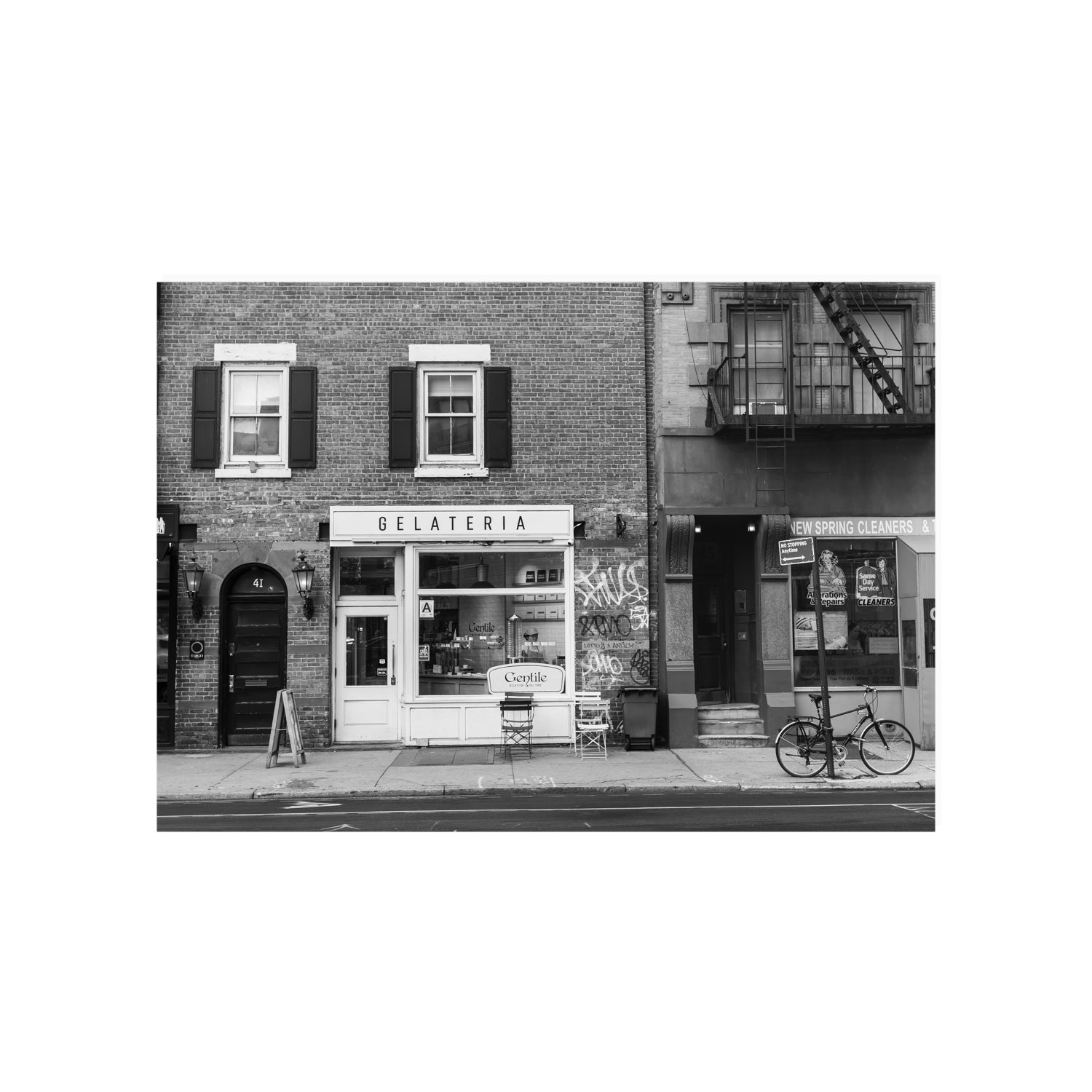 West Village Dolcezza New York NYC Black & White wall art A1, 84.1 x 59.4 cm unframed fine art canvas