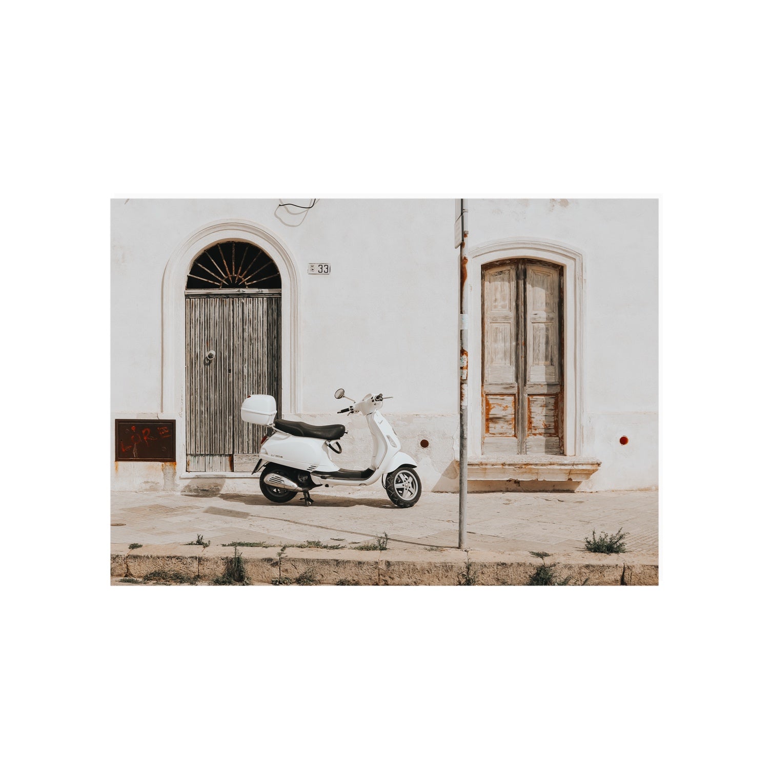 Vespa Nostalgia Puglia Italian wall art A1, 84.1 x 59.4 cm unframed fine art canvas