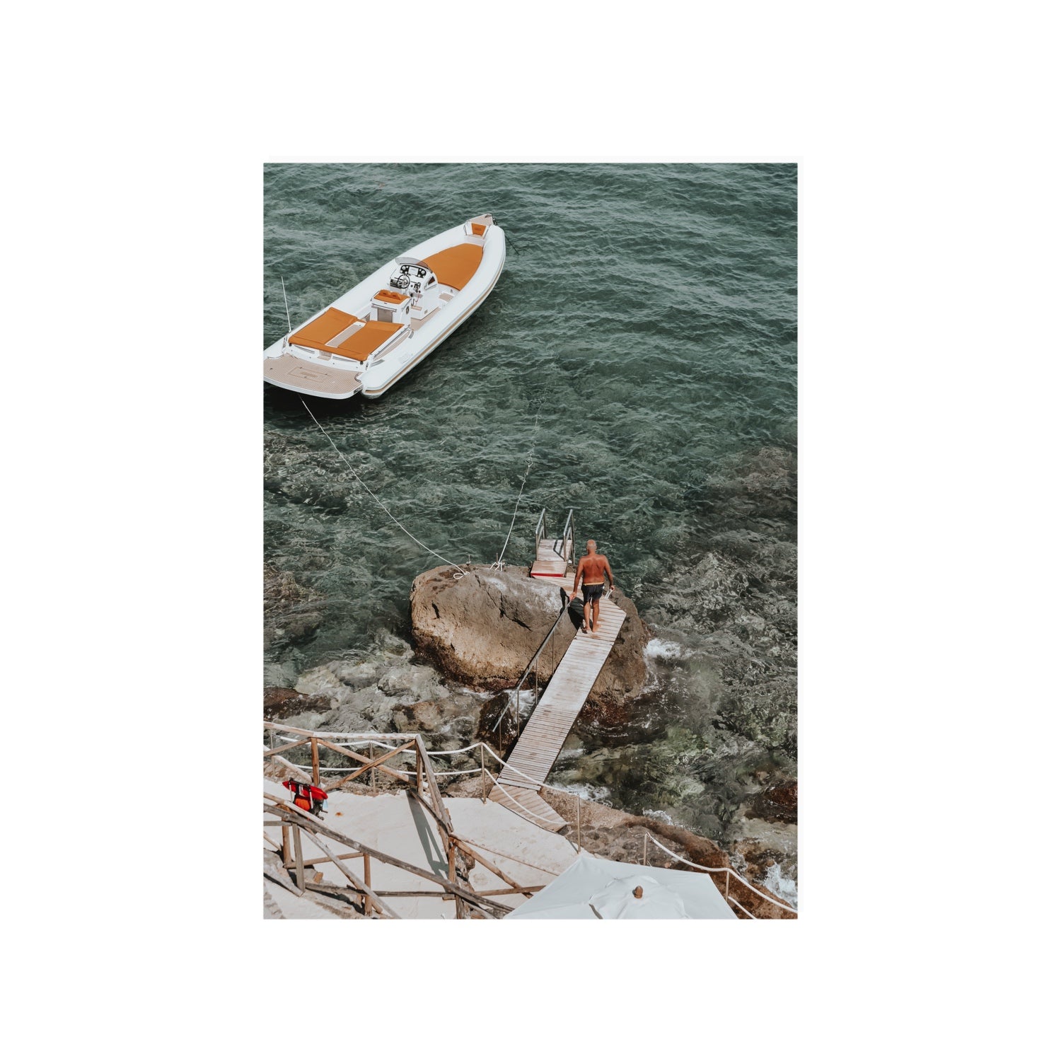 Secret Cove Tuscany coastal Italian wall art A1, 84.1 x 59.4 cm unframed fine art canvas