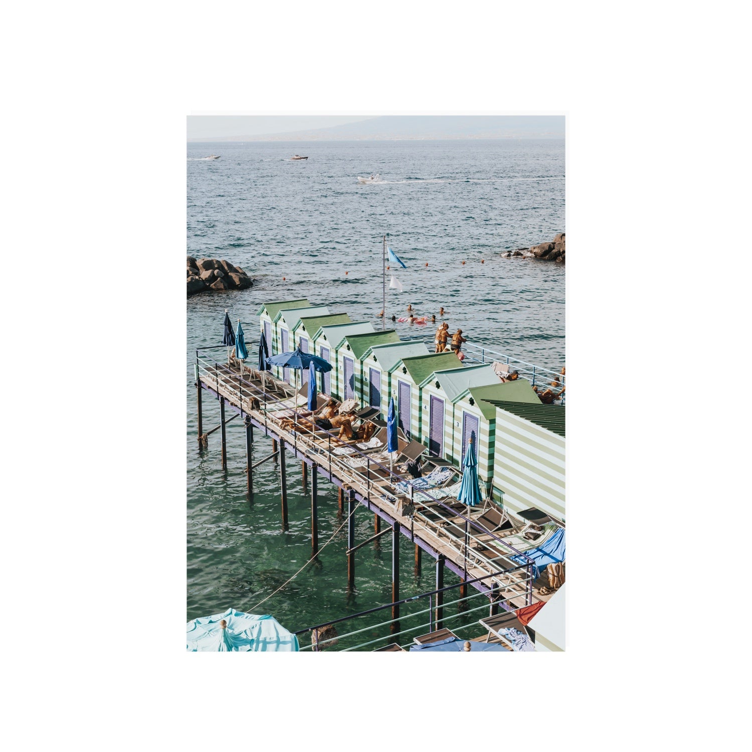 Cabine da Spiaggia fine art print, Sorrento, Italy, A1 · 84.1 x 59.4 cm, Unframed, Fine Art Canvas