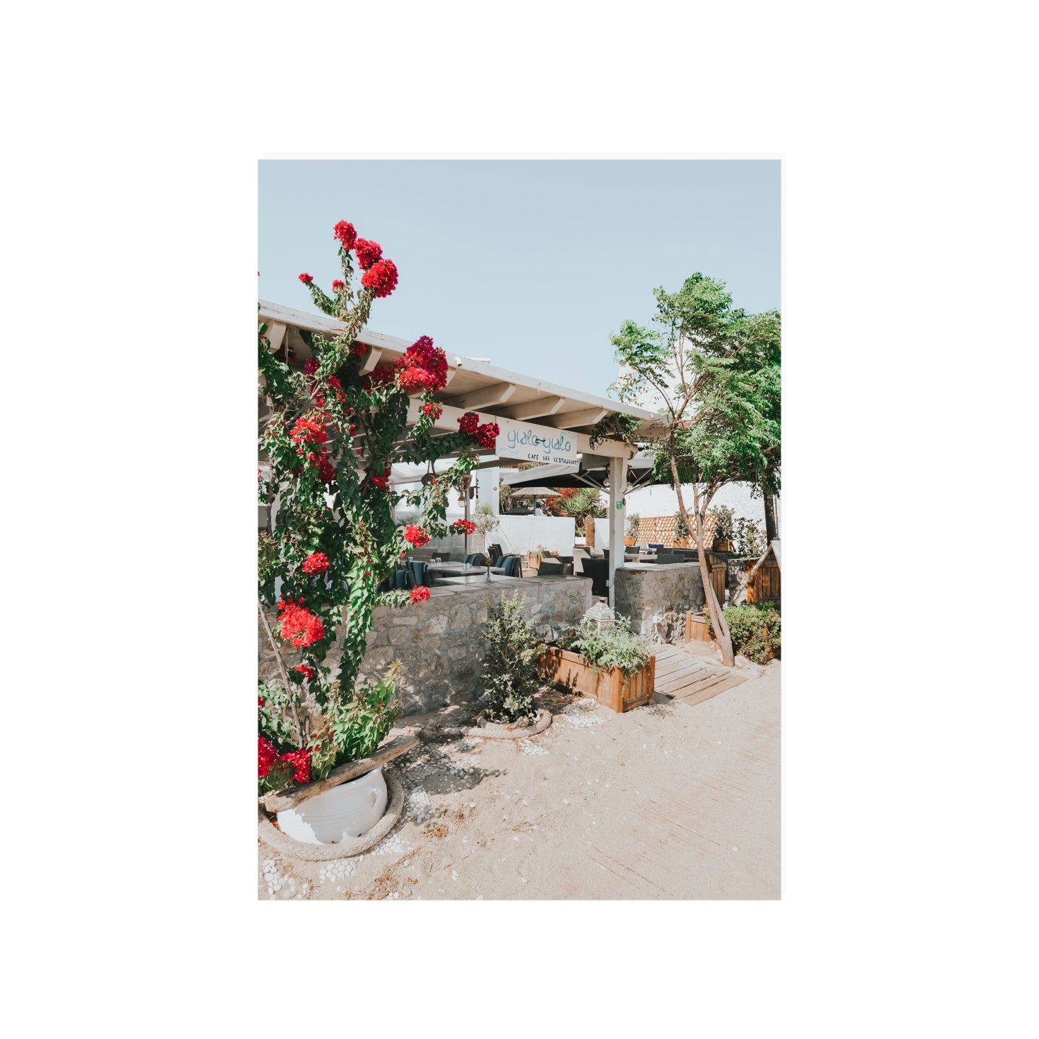 Yialo Yialo Mykonos Greek island coastal wall art A1, 84.1 x 59.4 cm unframed fine art canvas