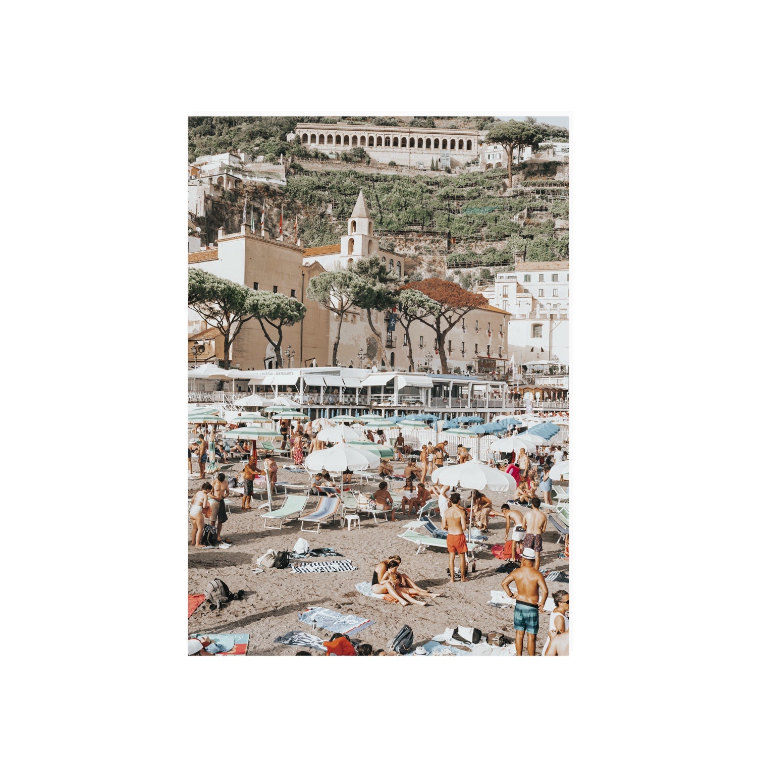 Festa In Spiaggia Amalfi coastal wall art A1, 84.1 x 59.4 cm unframed fine art canvas