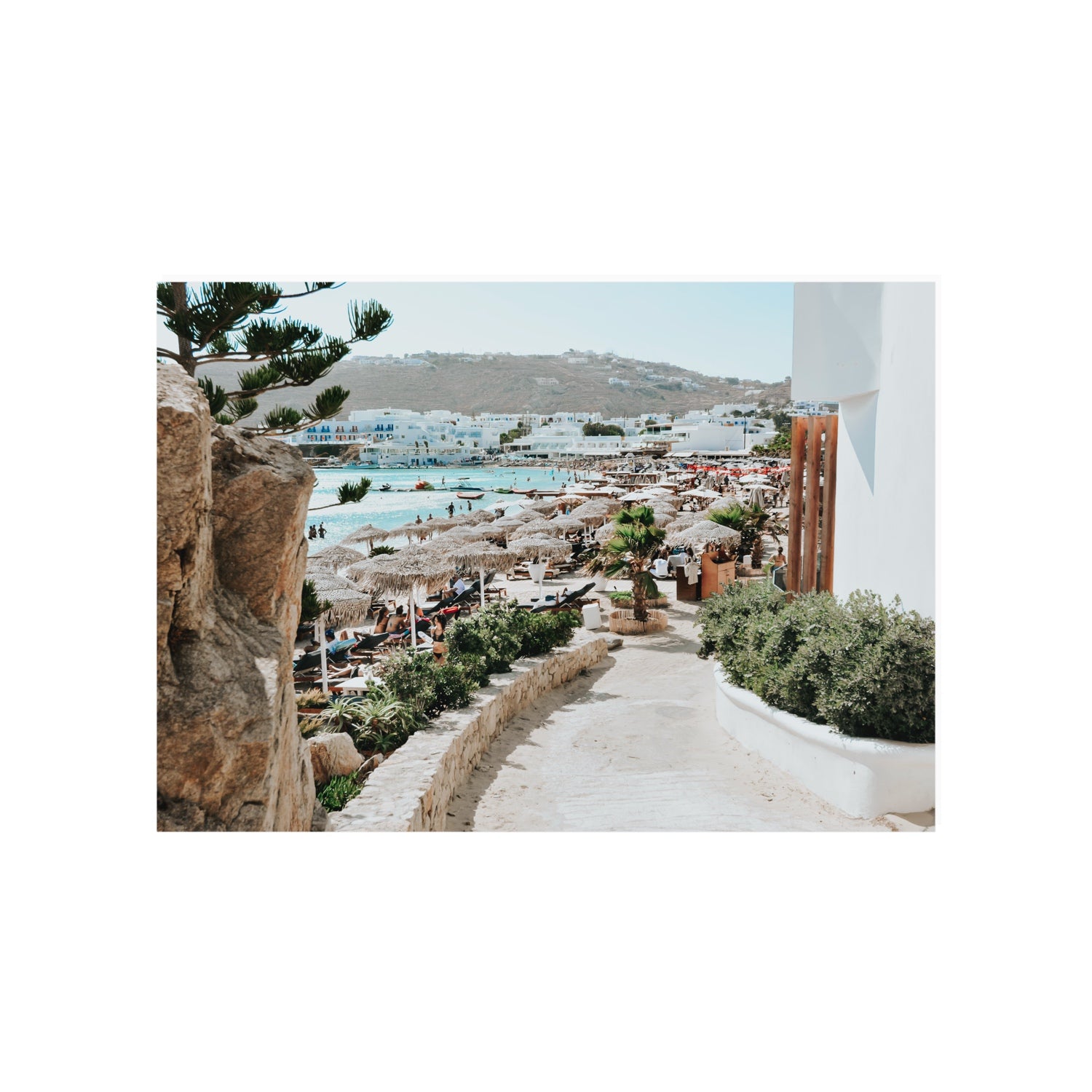 Kalimera Mykonos Greek island wall art A1, 84.1 x 59.4 cm unframed fine art canvas