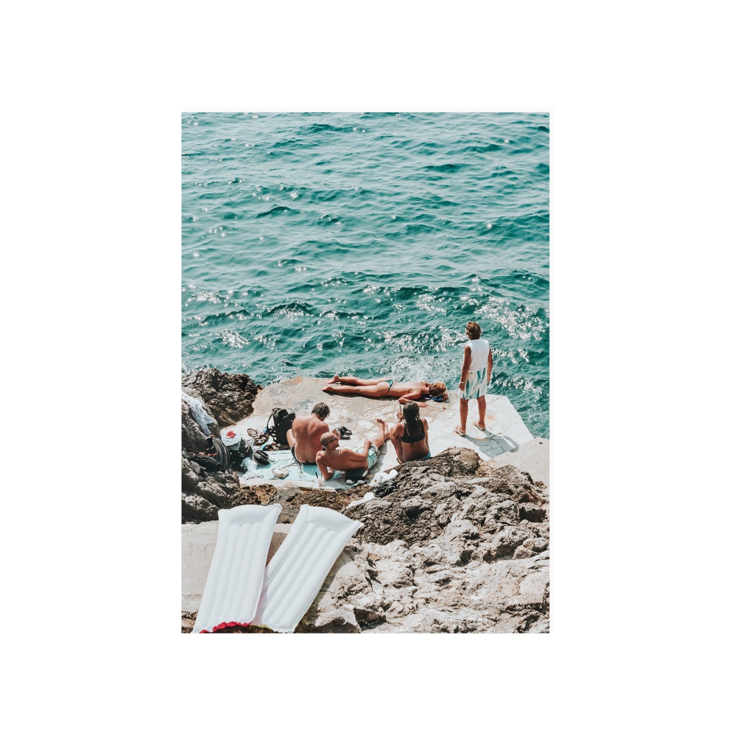 Gli Amici Praiano Amalfi Coast coastal wall art A1, 84.1 x 59.4 cm unframed fine art canvas