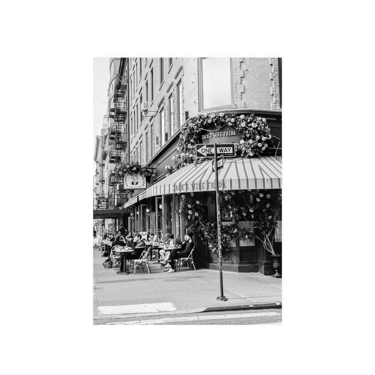 Freda's Feast New York NYC Black & White wall art A1, 84.1 x 59.4 cm unframed fine art canvas