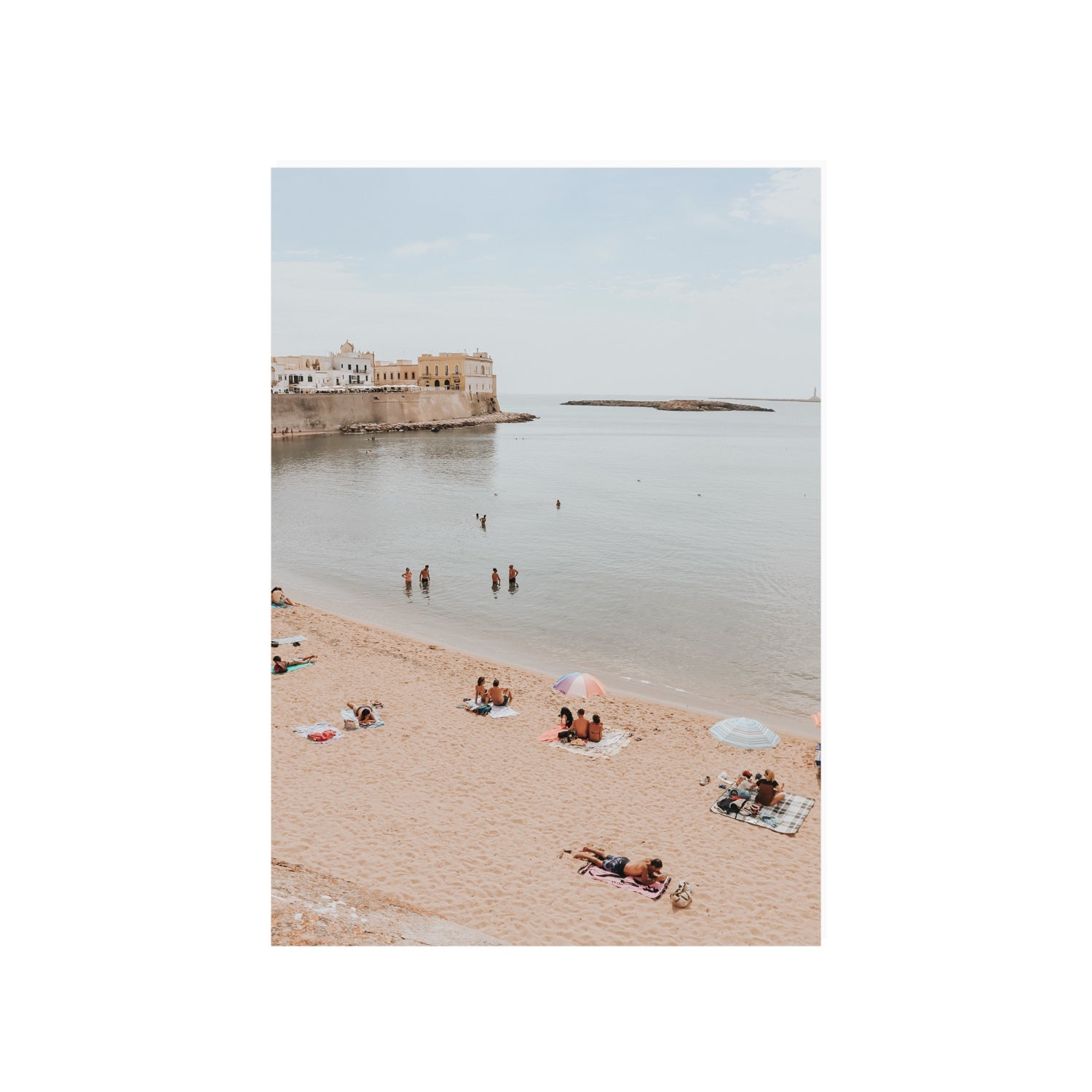 Spiaggia della Purita Puglia coastal art print A1, 84.1 x 59.4 cm unframed fine art canvas