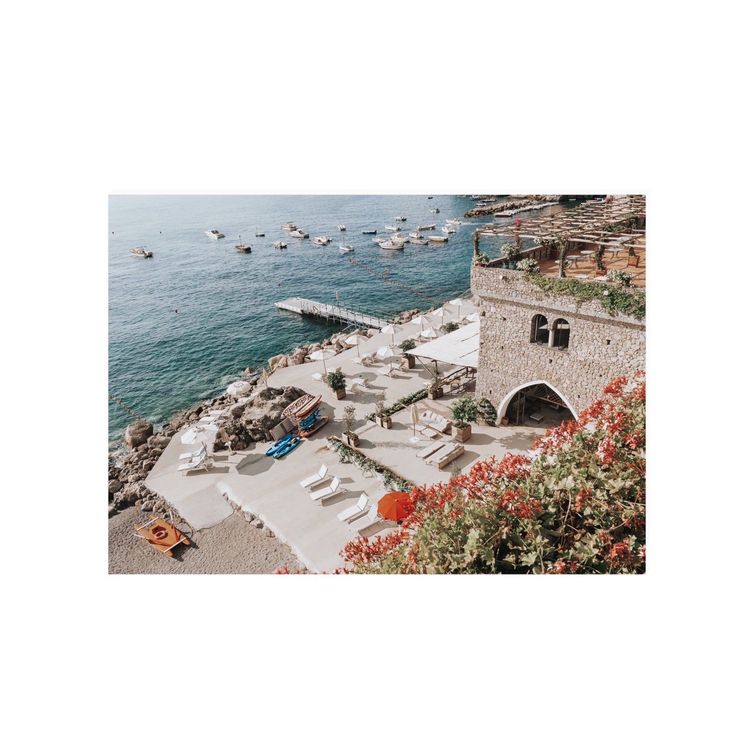 Floral Fortress fine art print, Amalfi, Italy, A1 · 84.1 x 59.4 cm, Unframed, Fine Art Canvas