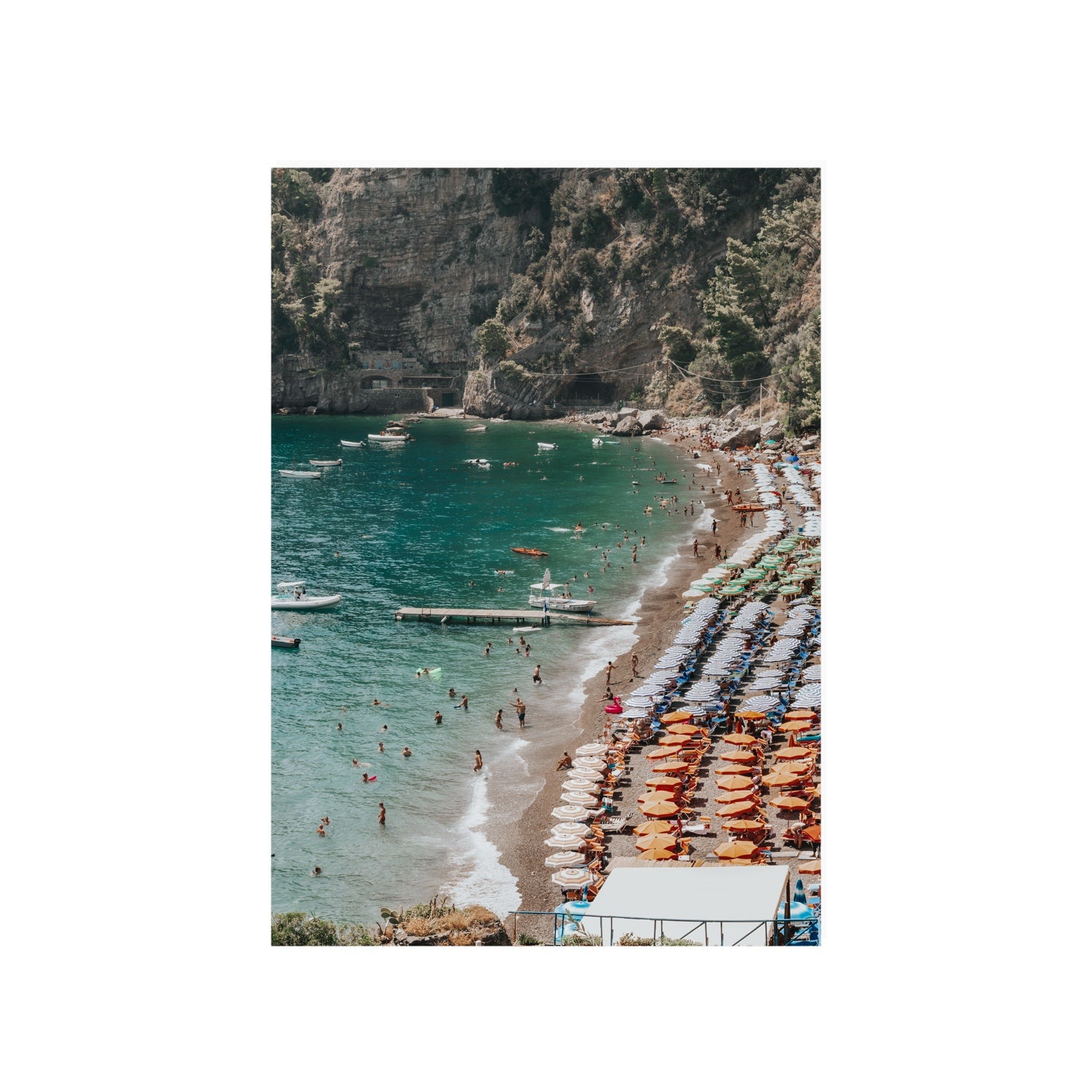 Parasol Panorama fine art print, Positano, Italy, A1 · 84.1 x 59.4 cm, Unframed, Fine Art Canvas
