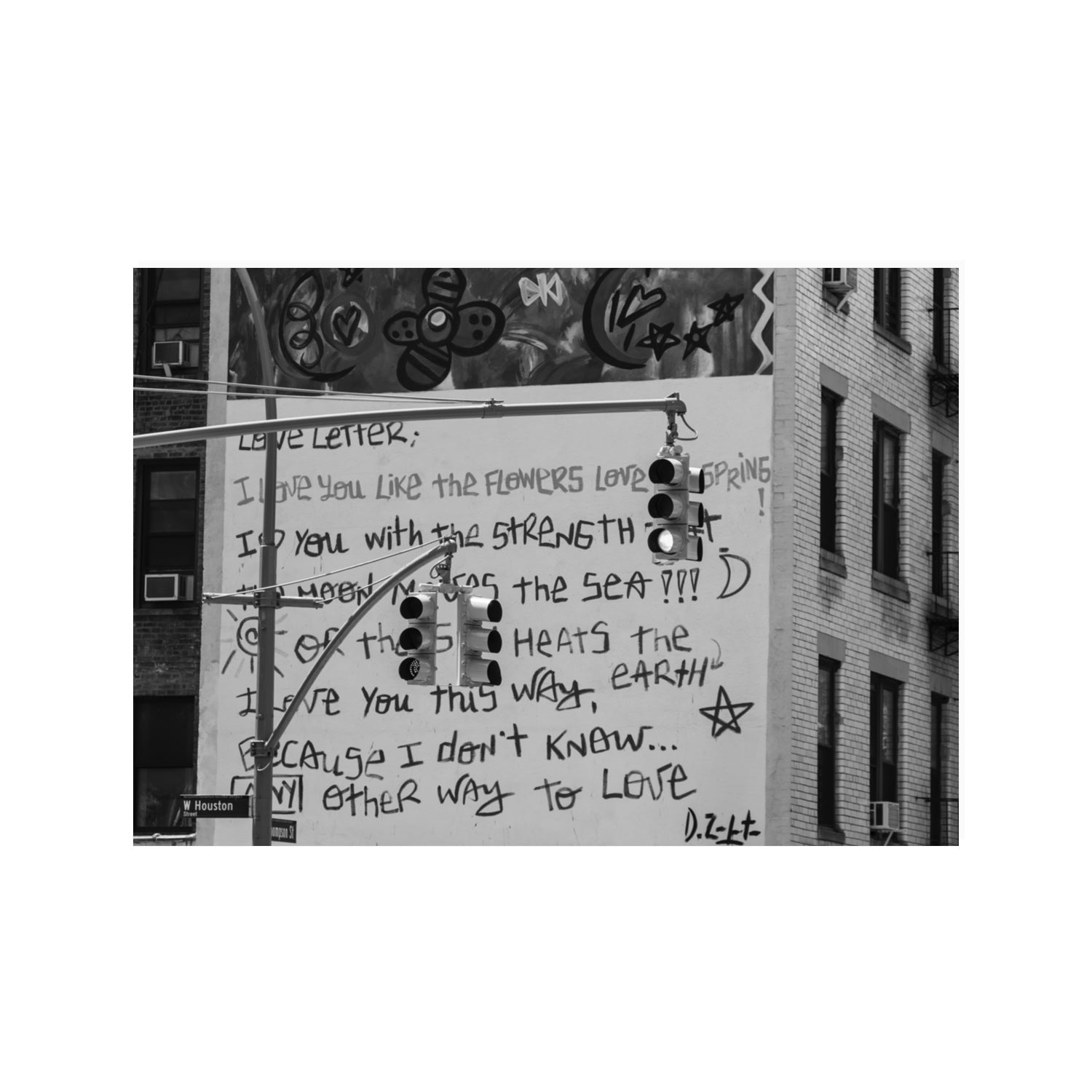 Love Letter New York NYC Black & White wall art 100 x 70 cm unframed fine art canvas