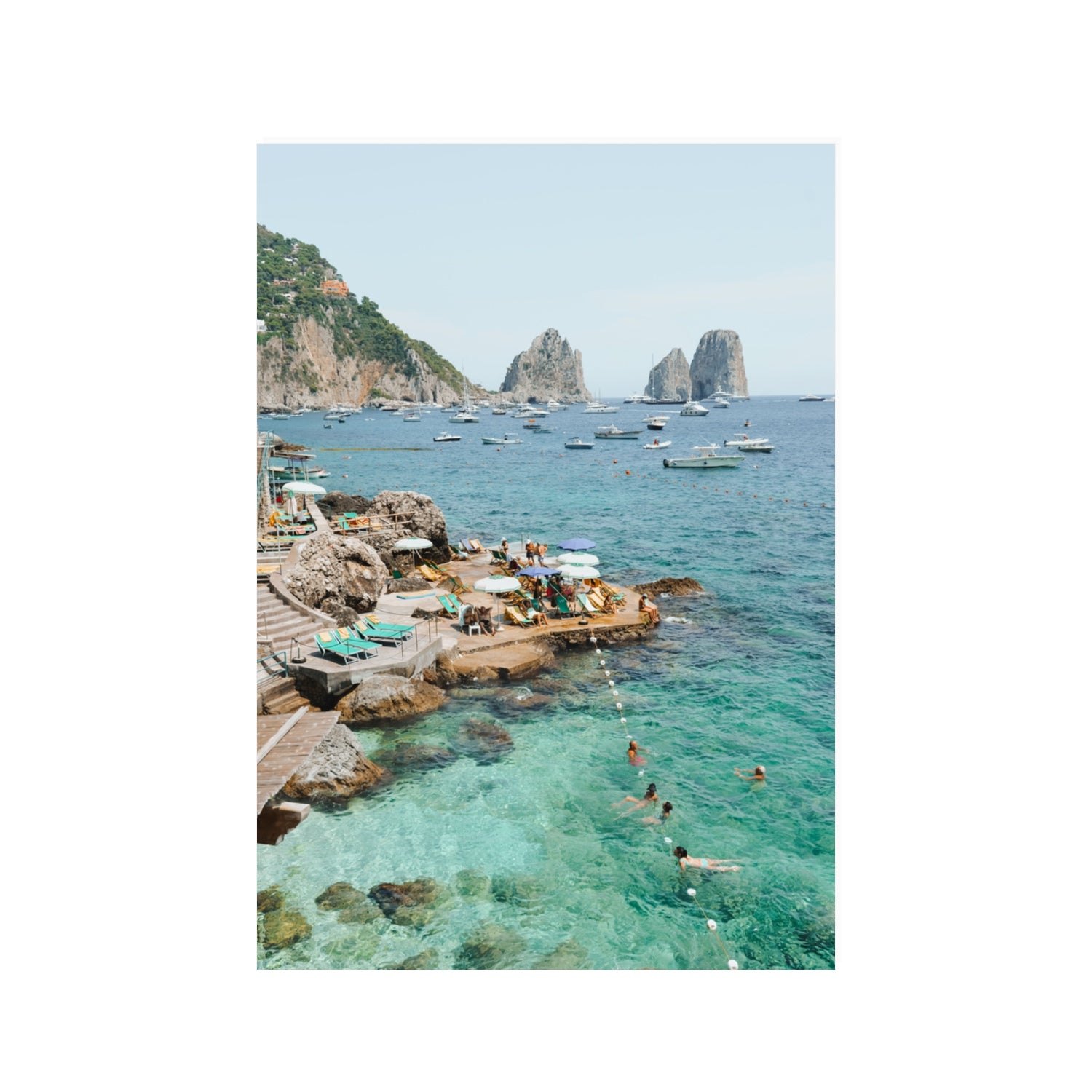 Summertime Blues Capri Mediterranean wall art 100 x 70 cm unframed fine art canvas