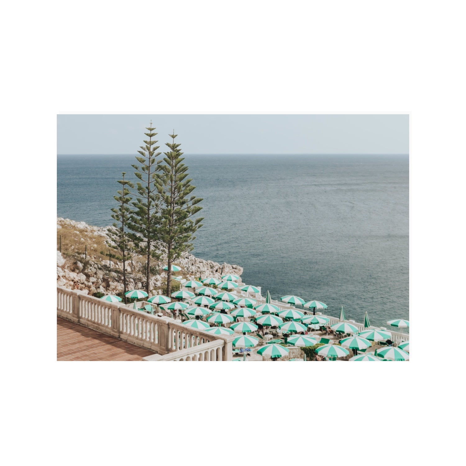 Azure Horizon Puglia beach coastal wall art 100 x 70 cm unframed fine art canvas