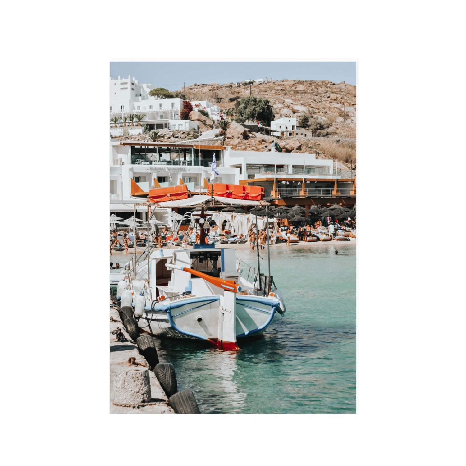 Travel In Style Mykonos Greek island wall art 100 x 70 cm unframed fine art canvas