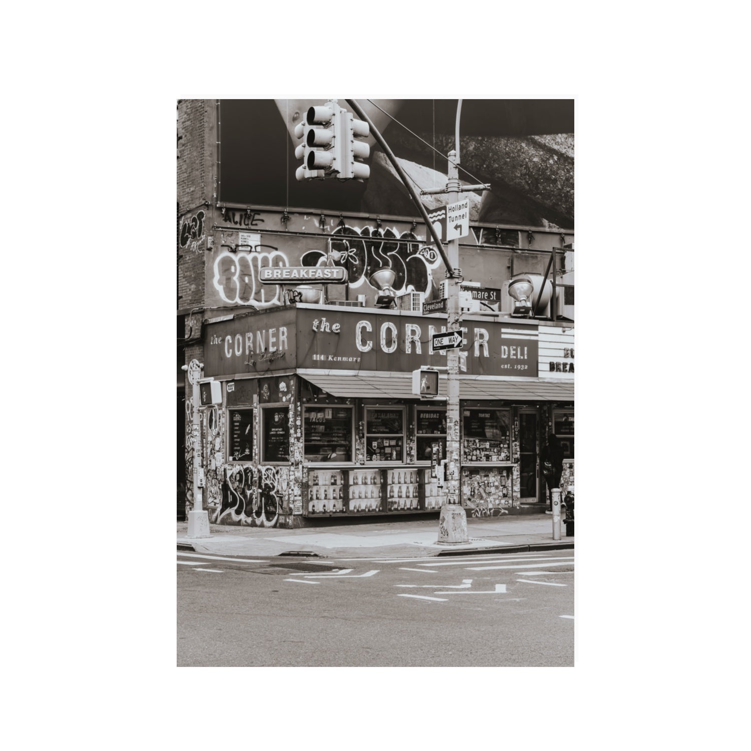 Soho Deli New York NYC Black & White wall art 100 x 70 cm unframed fine art canvas