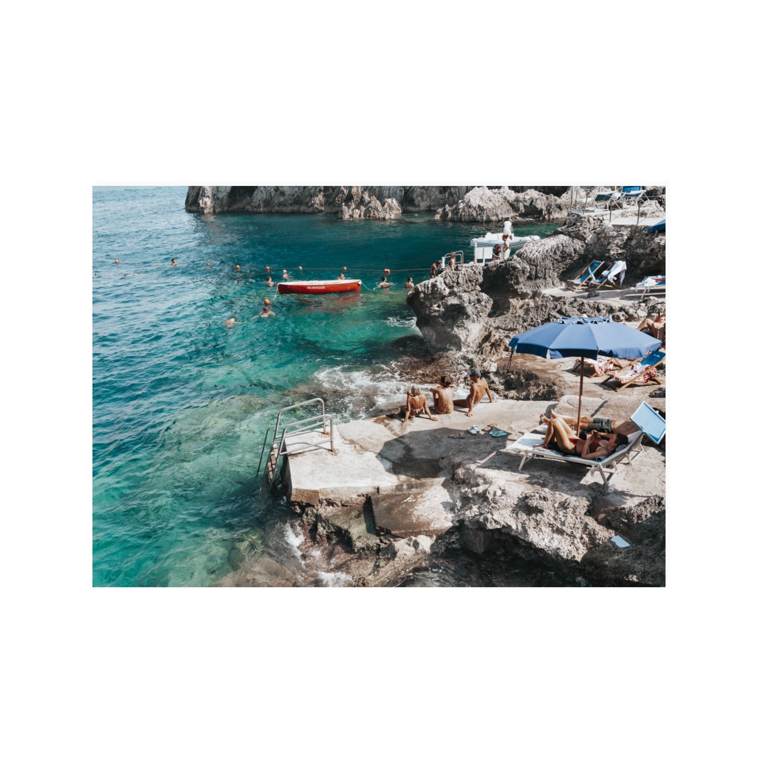 Serenity By The Sea Capri Mediterranean wall art 100 x 70 cm unframed fine art canvas