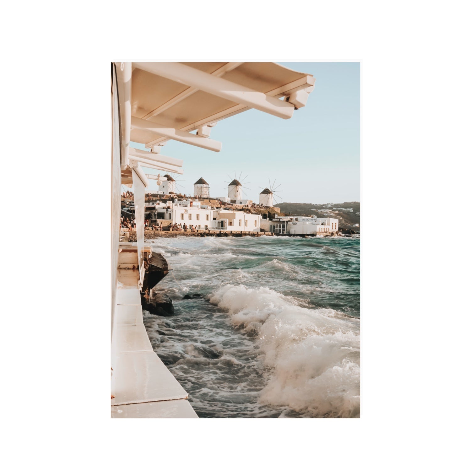 Windmills Mykonos Greek island wall art 100 x 70 cm unframed fine art canvas