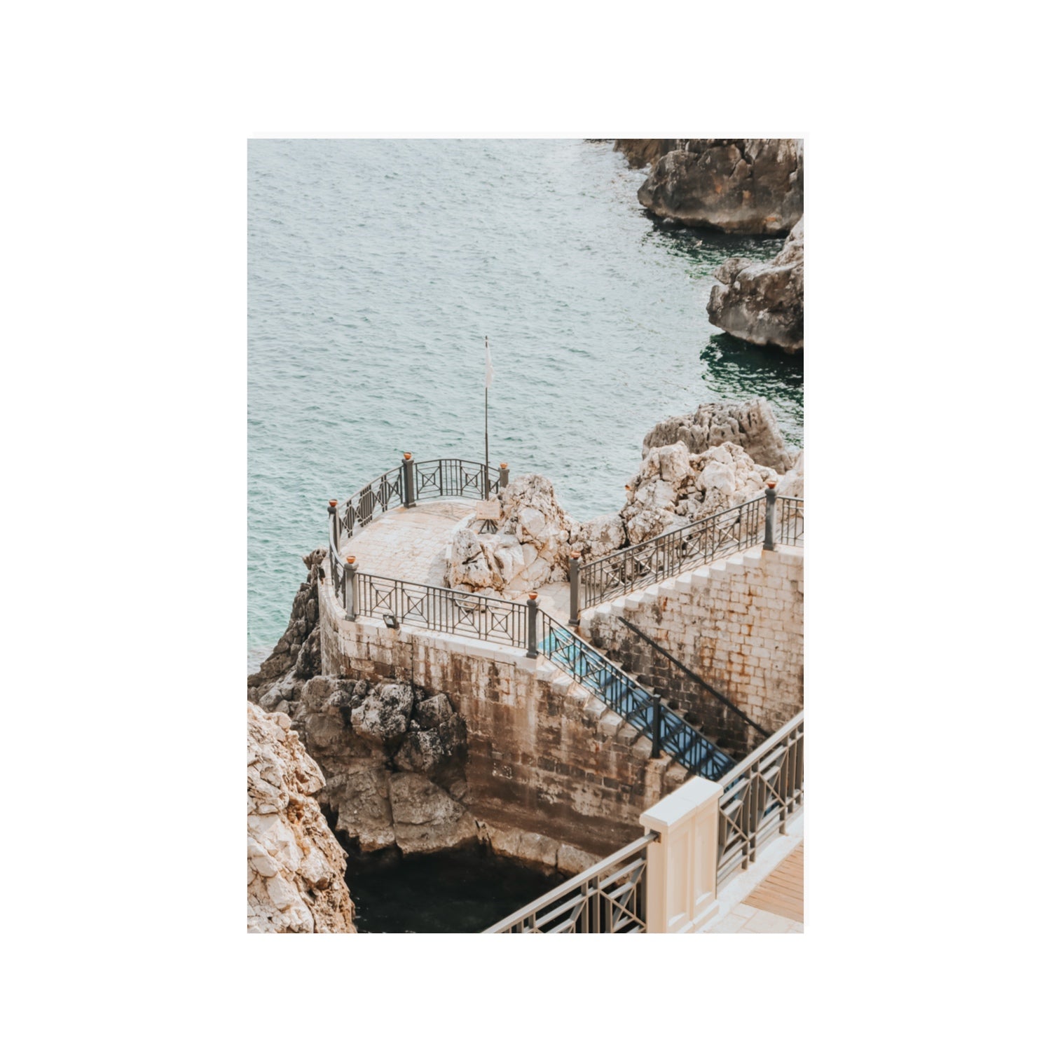 Tidal Staircase Puglia coastal Italian wall art 100 x 70 cm unframed fine art canvas