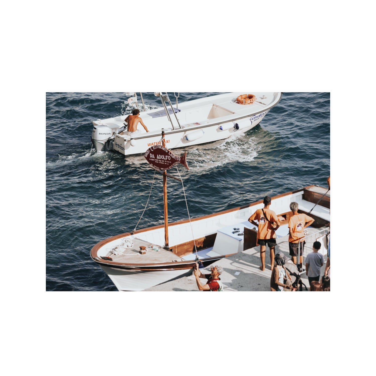 Water Taxi Positano wall art 100 x 70 cm unframed fine art canvas