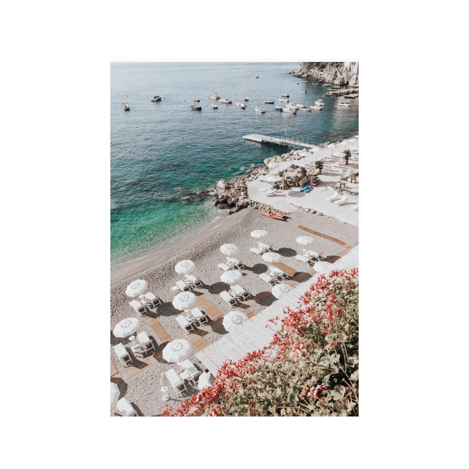 Tranquil Oasis Amalfi coastal wall art 100 x 70 cm unframed fine art canvas