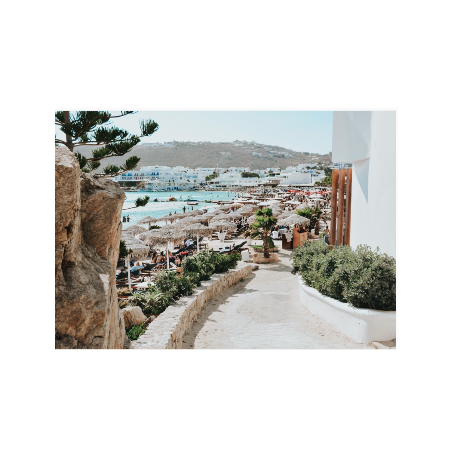 Kalimera Mykonos Greek island wall art 100 x 70 cm unframed fine art canvas