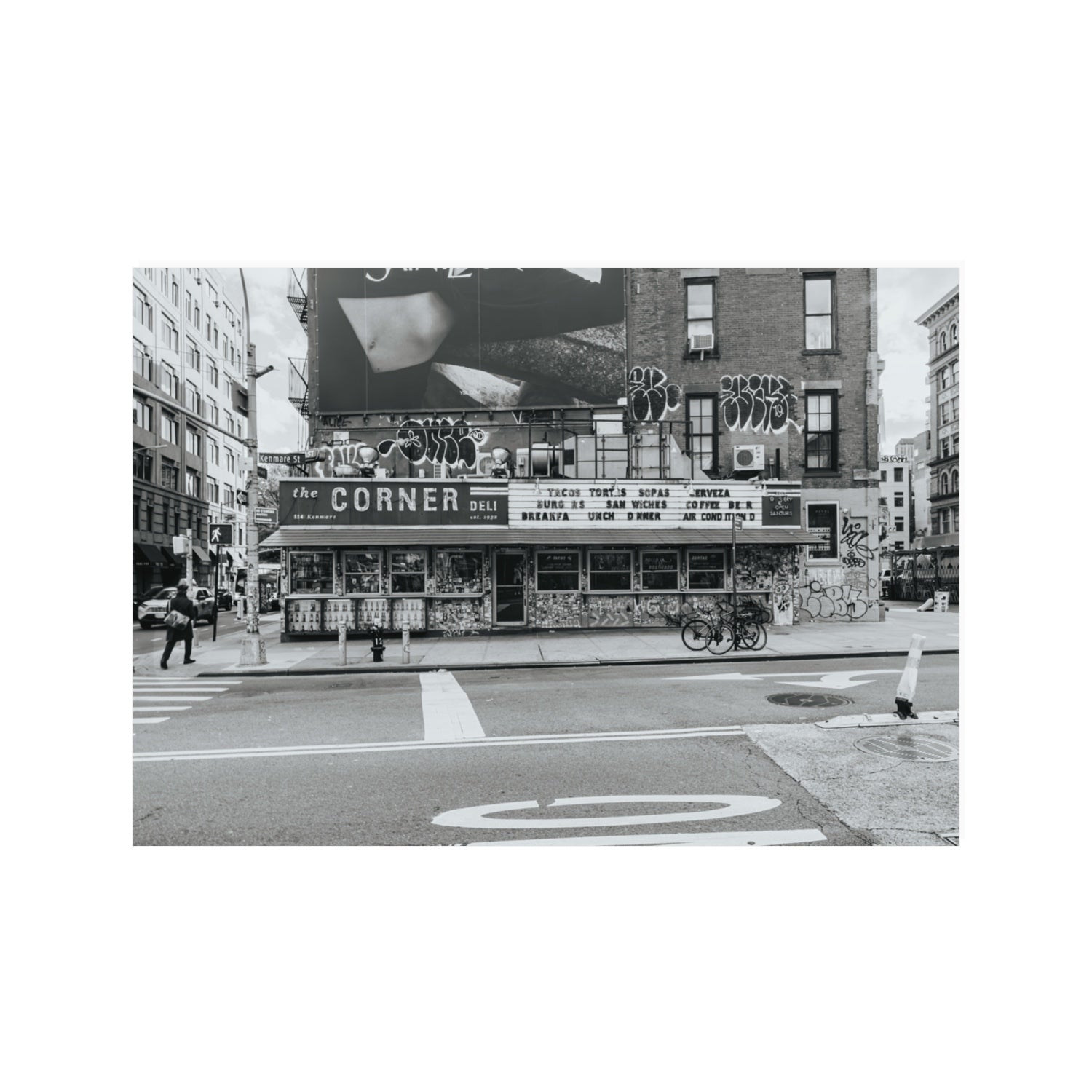 Kenmare Street New York NYC Black & White wall art 100 x 70 cm unframed fine art canvas