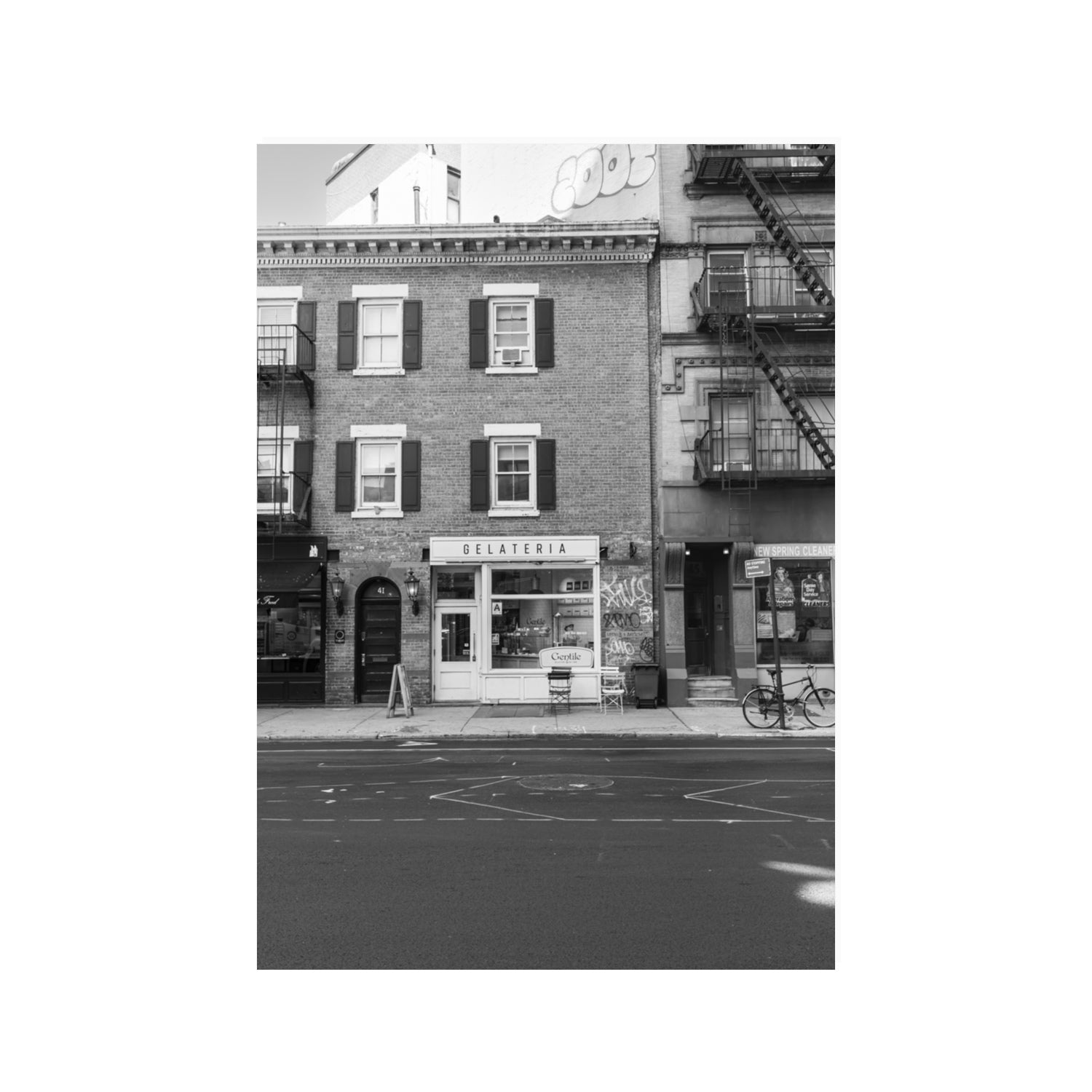 Gelateria New York NYC Black & White wall art 100 x 70 cm unframed fine art canvas