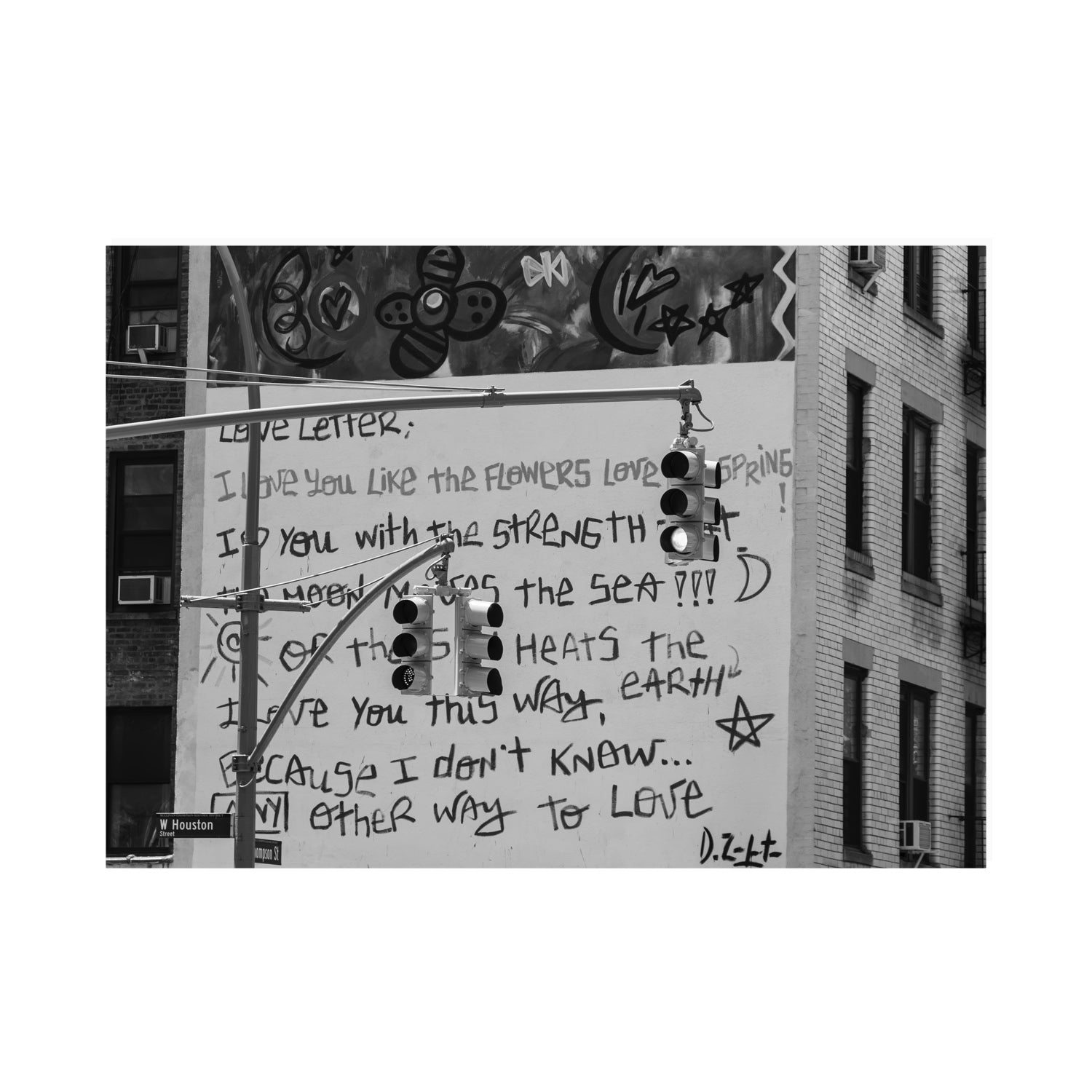 Love Letter New York NYC Black & White wall art A0 unframed fine art canvas