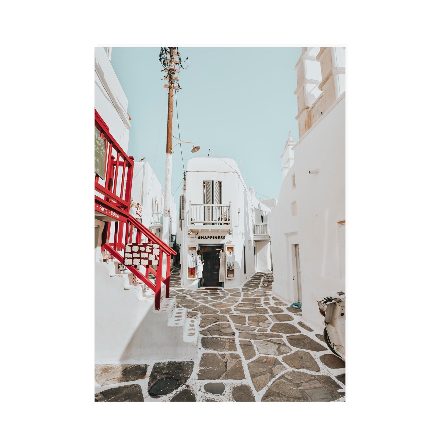 Happiness Mykonos Greek island wall art A0 unframed fine art canvas