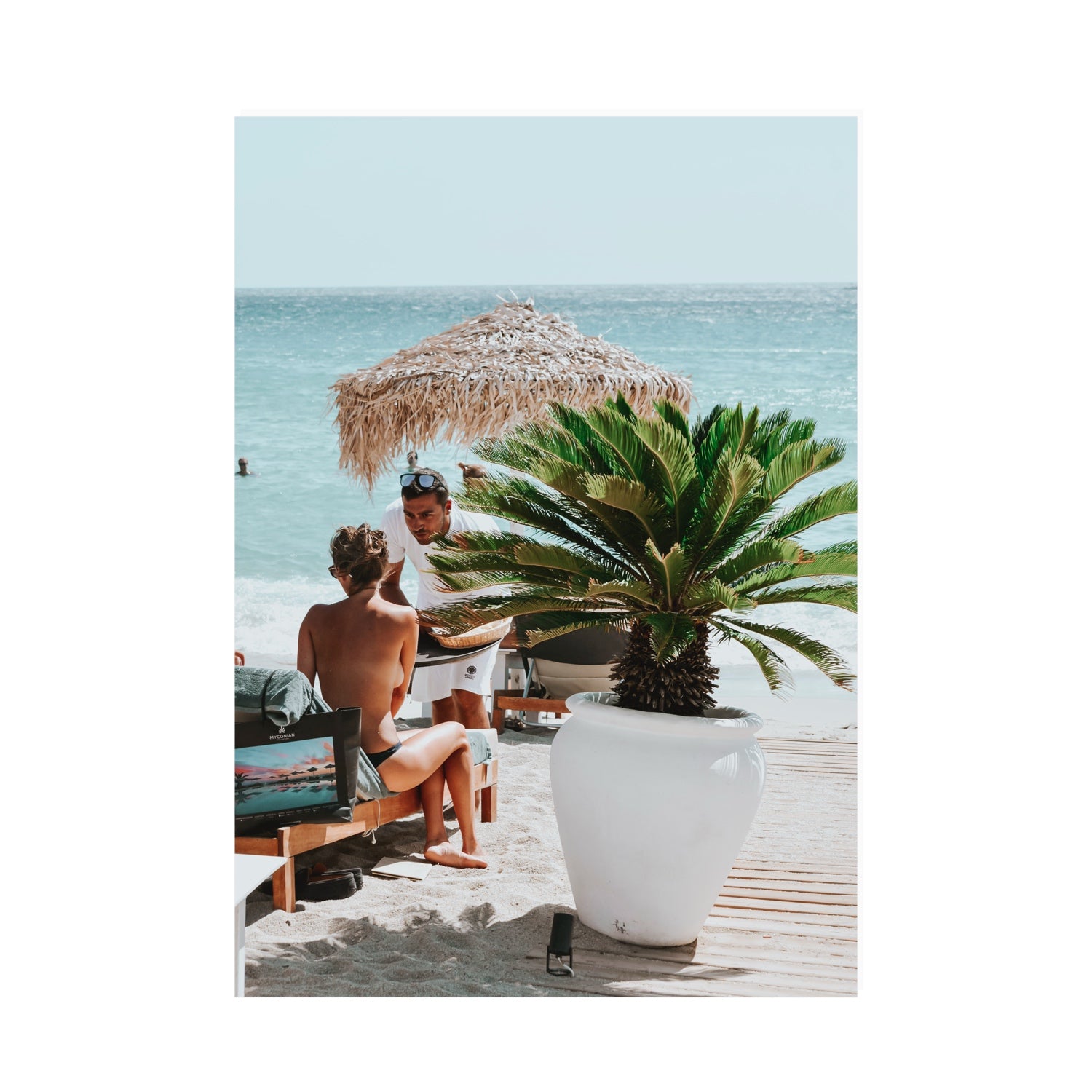 At Your Service Mykonos Greek island wall art A0 unframed fine art canvas