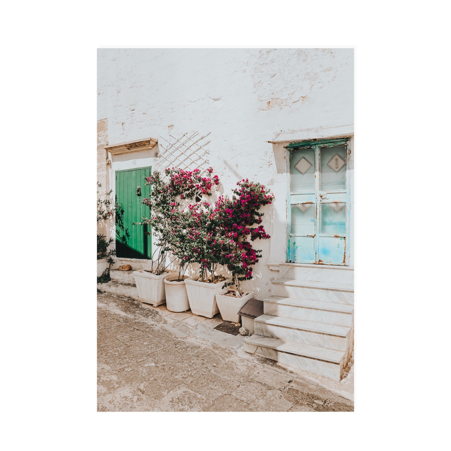 Floral Canvas Puglia Ostuni wall art A0 unframed fine art canvas view 2
